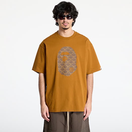 Tričko A BATHING APE College Monogram Ape Head Relaxed Fit Tee UNISEX Beige