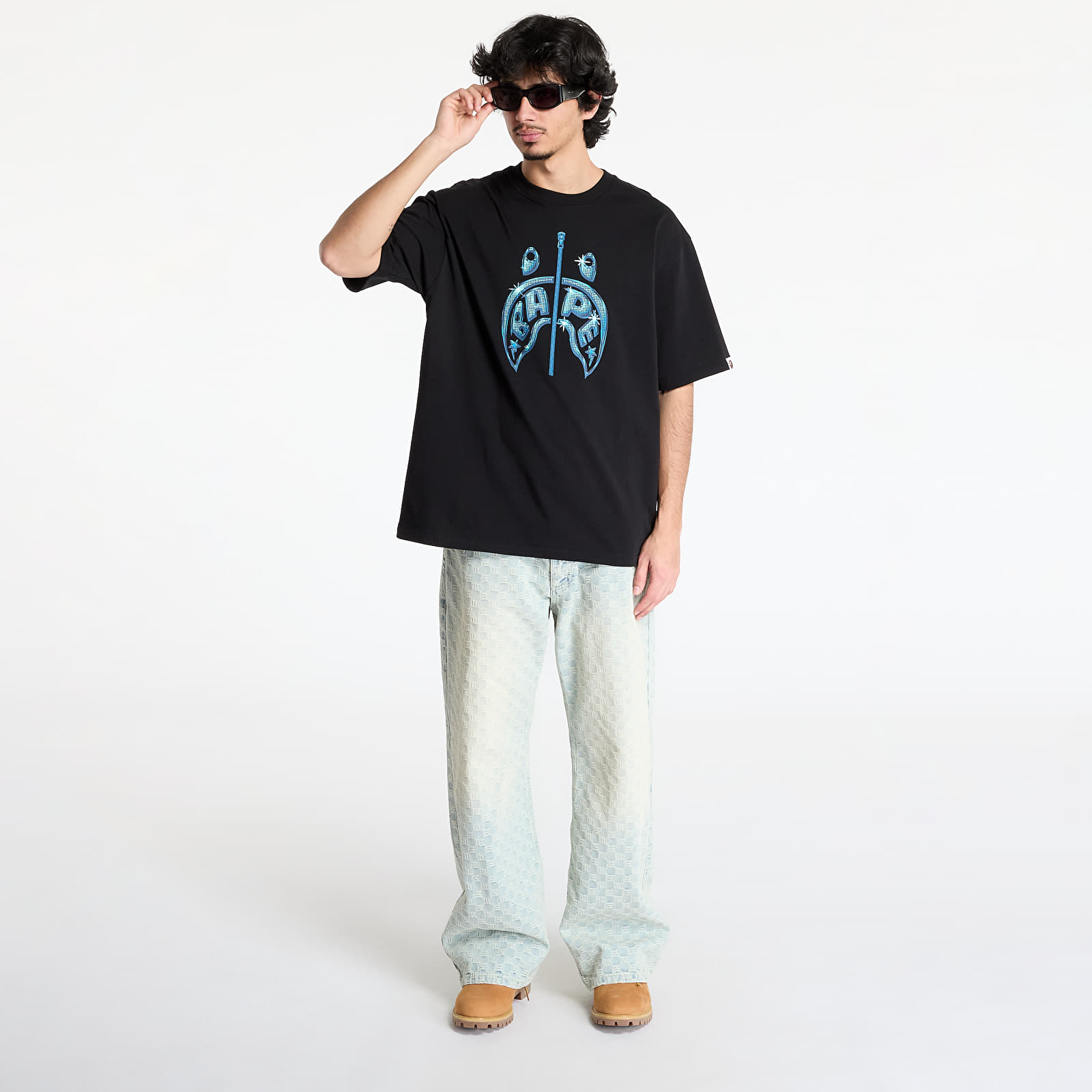 Pánske tričká A BATHING APE Shark Relaxed Fit Tee UNISEX Black