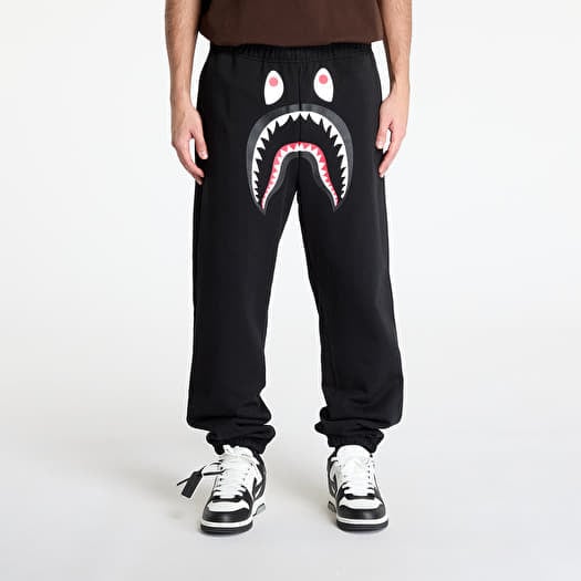 A BATHING APE Shark Regular Fit Sweat Pants UNISEX Black