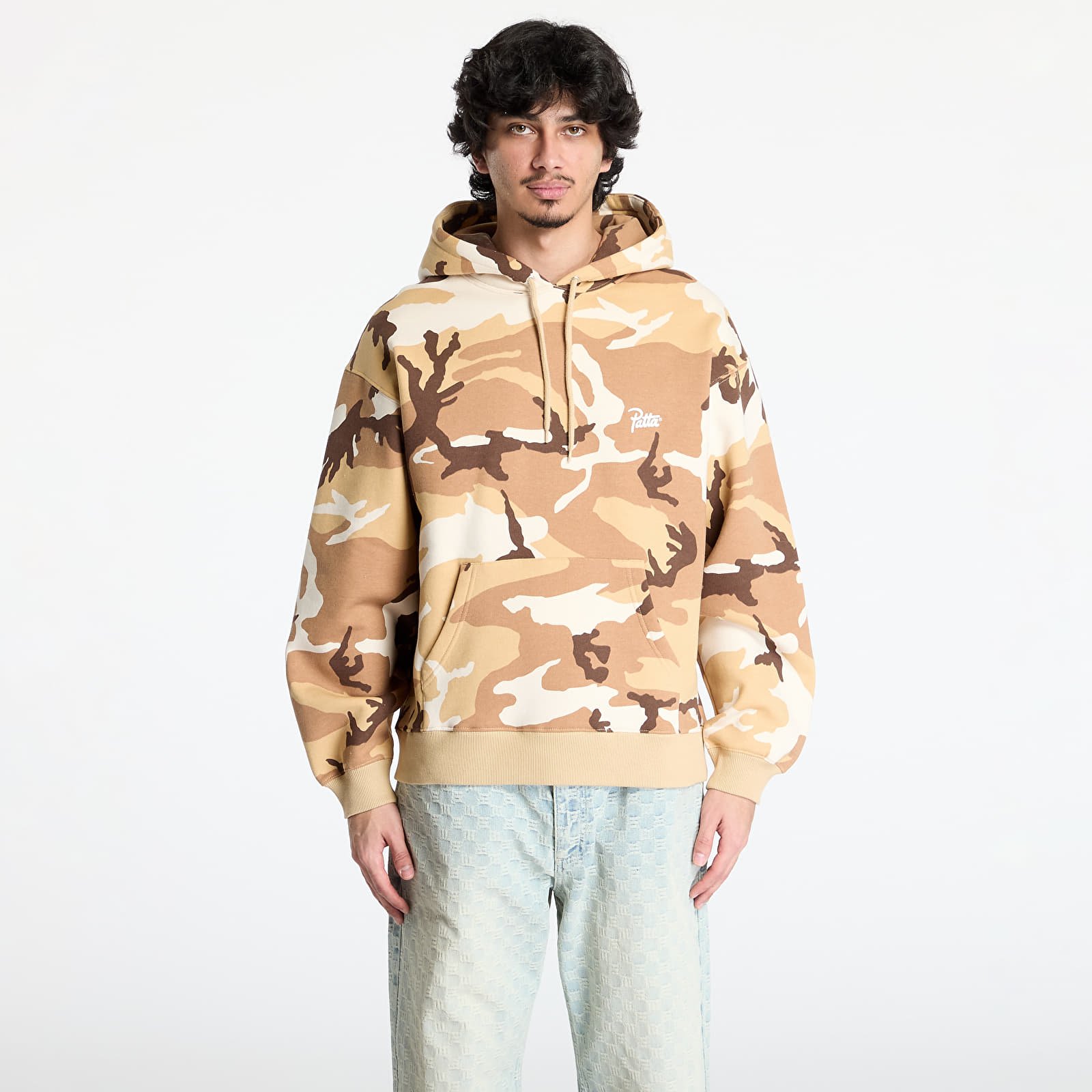 Sweatjacken und Sweatshirts Patta Bark Woodland Camo Boxy Hooded Sweater UNISEX Sand Dollar