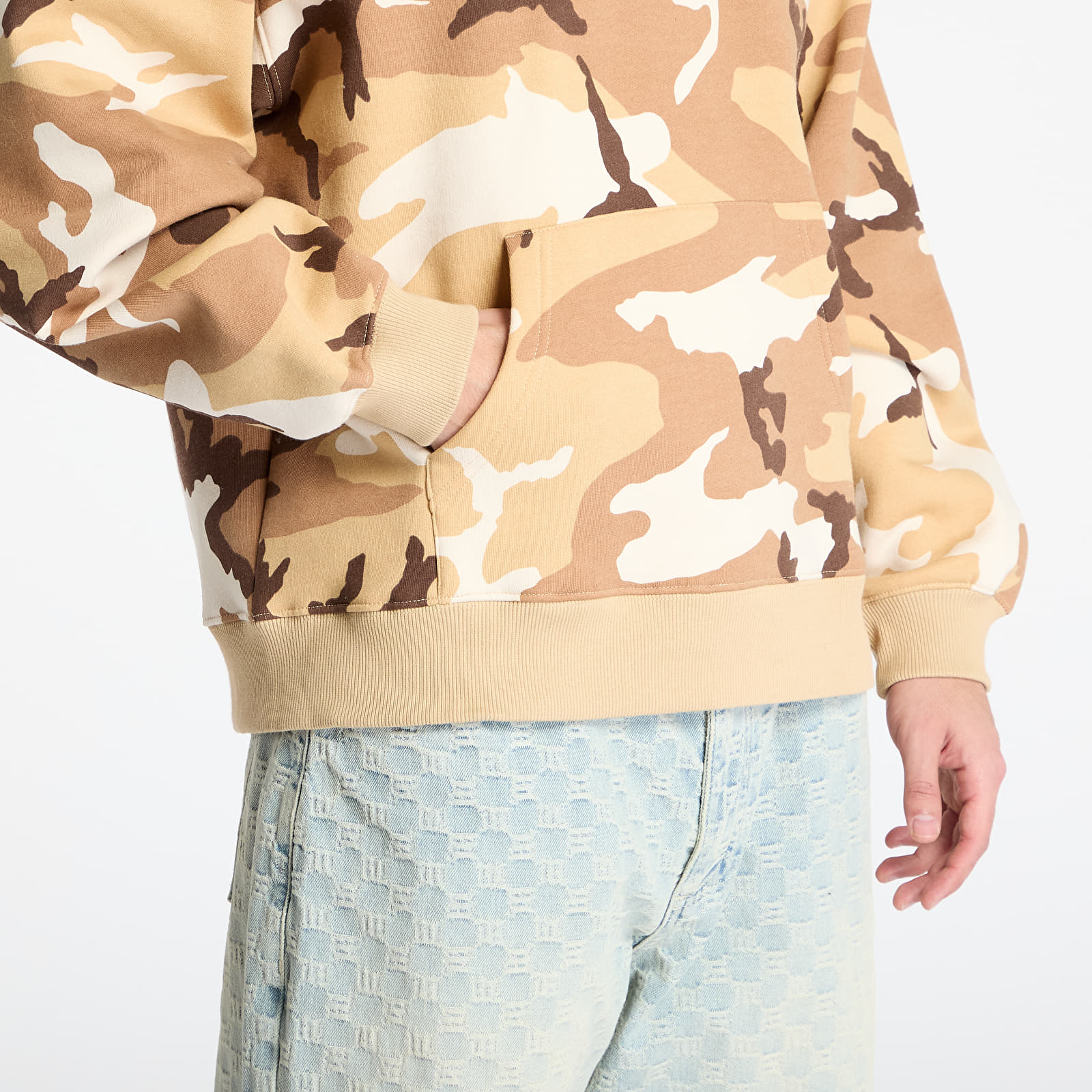 Sweatjacken und Sweatshirts Patta Bark Woodland Camo Boxy Hooded Sweater UNISEX Sand Dollar