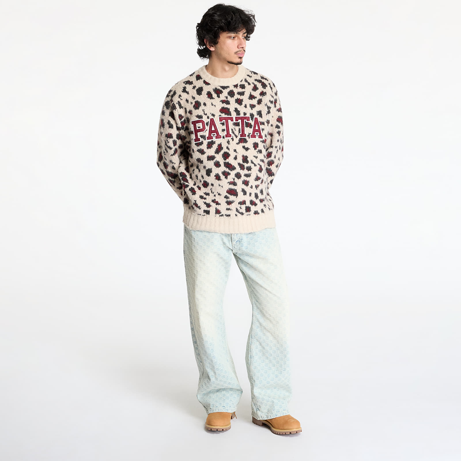 Svetre Patta Leopard Brushed Knitted Sweater UNISEX Multi