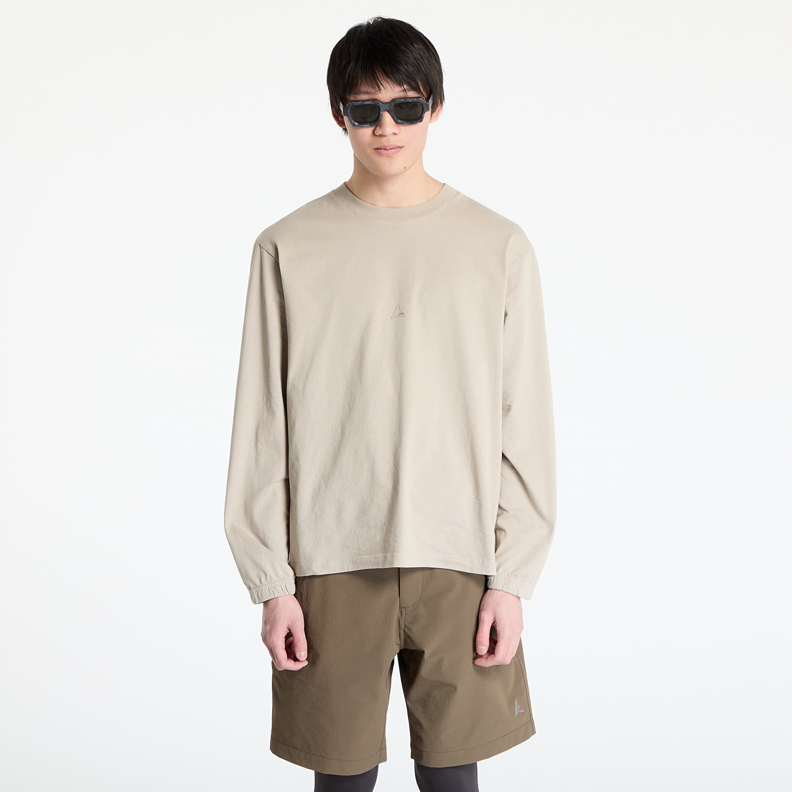 Men's T-shirts ROA Logo Long Sleeve Light Grey