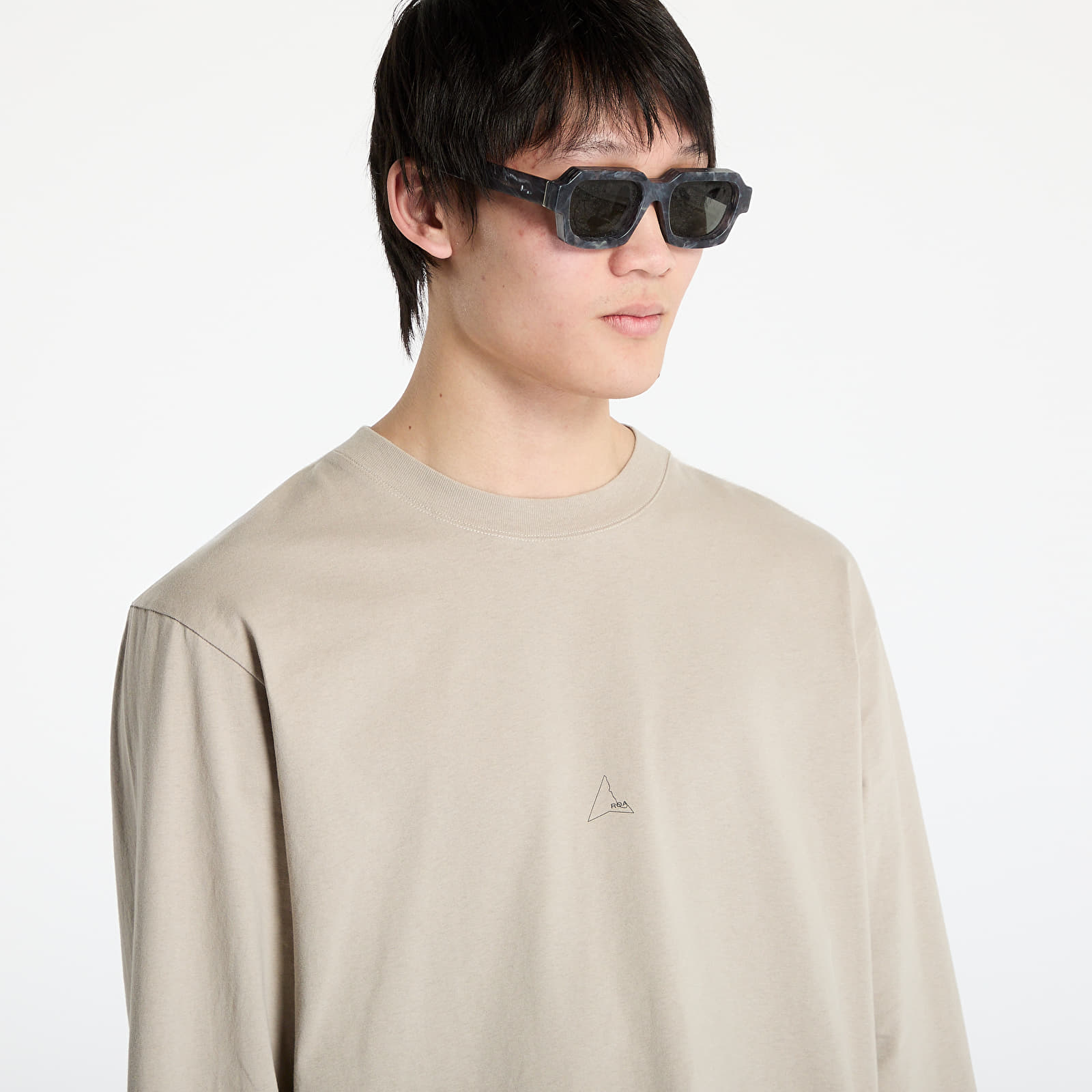 Men's T-shirts ROA Logo Long Sleeve Light Grey