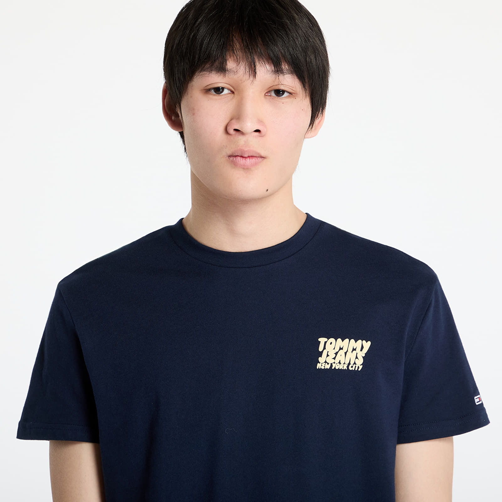 Férfi pólok Tommy Jeans Regular Bubble Back Tee Blue