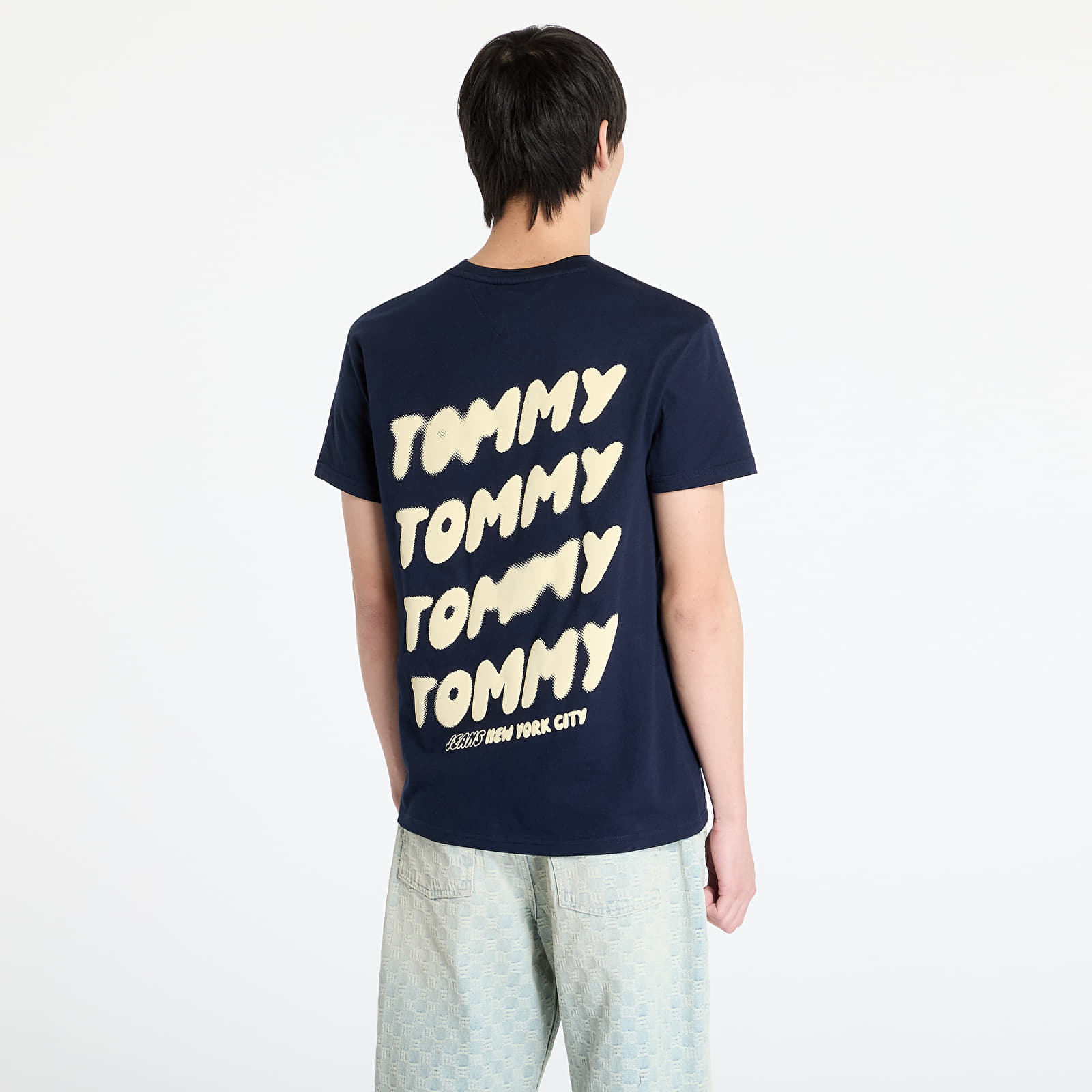 Férfi pólok Tommy Jeans Regular Bubble Back Tee Blue