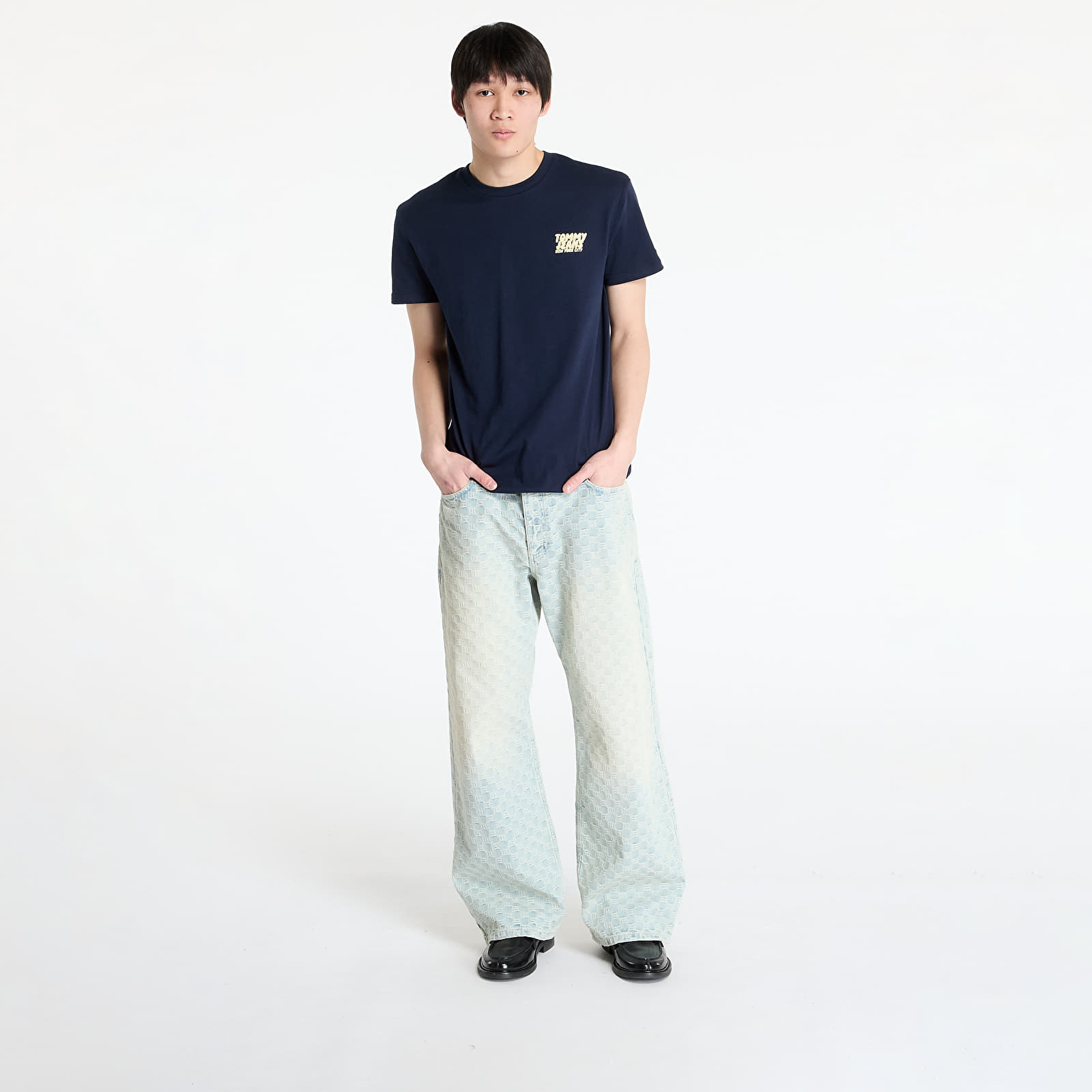 Férfi pólok Tommy Jeans Regular Bubble Back Tee Blue