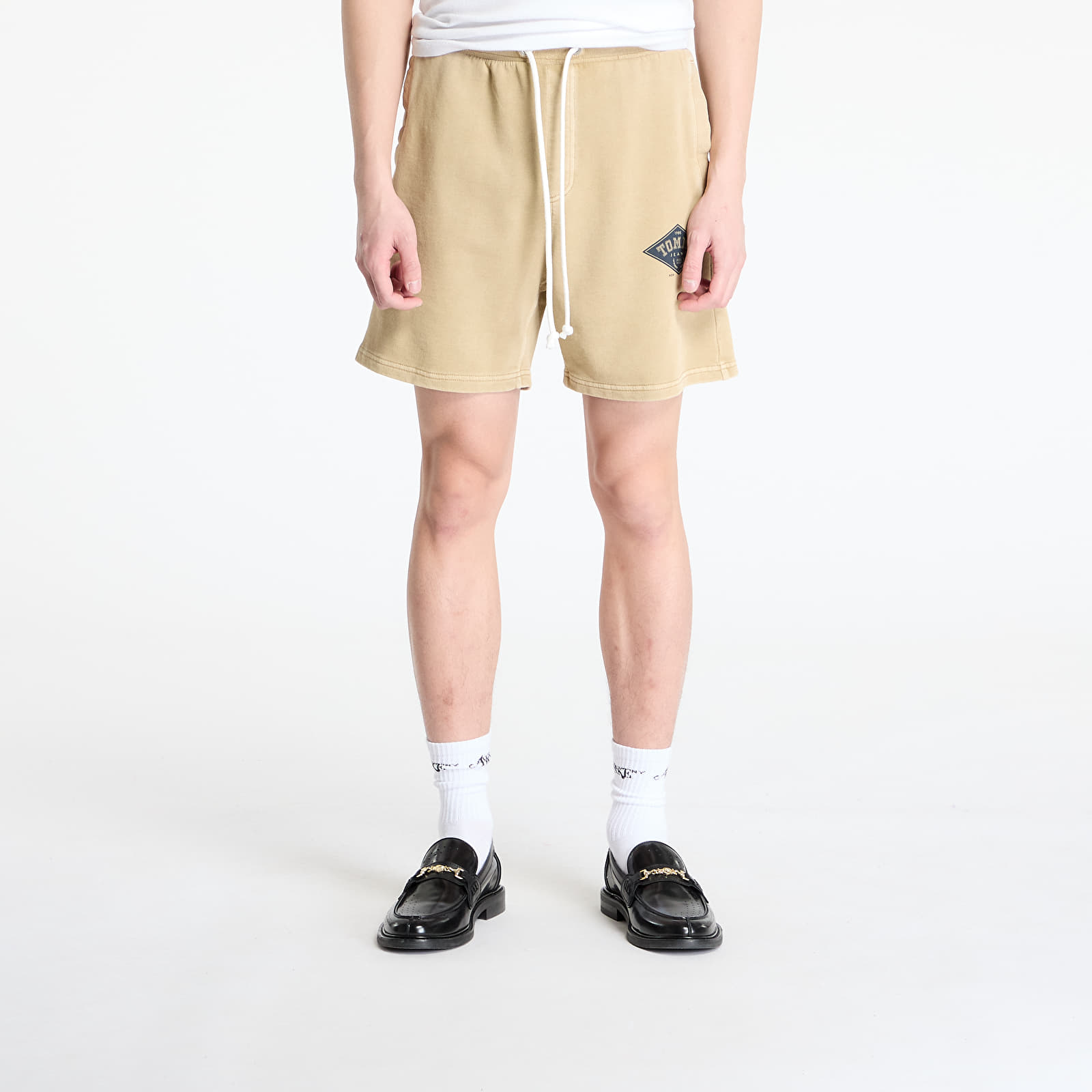 Pánské kraťasy Tommy Jeans Regular Varsity Grap Shorts Beige