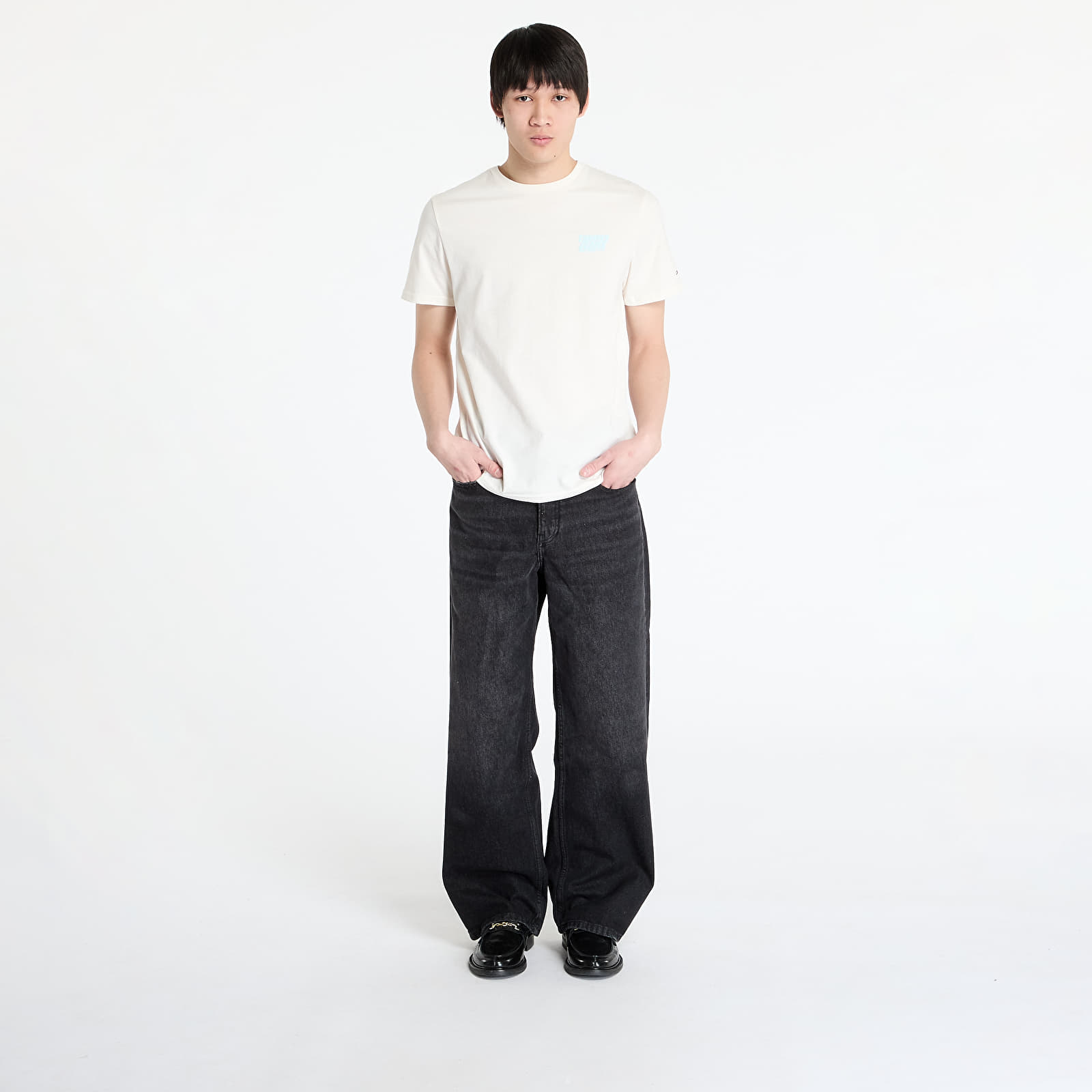 Pánská trička Tommy Jeans Slim Bubble Print Tee White
