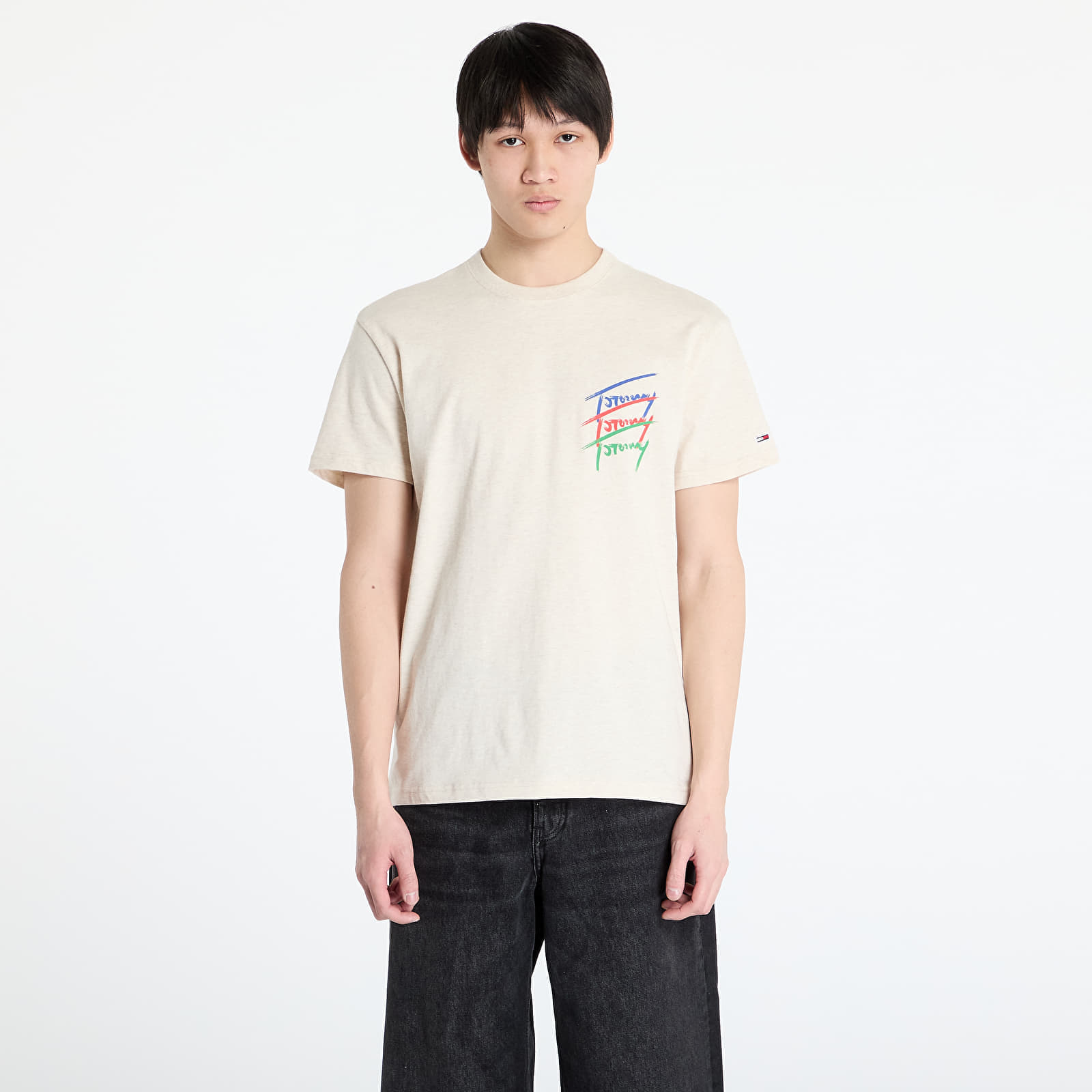 Тениска Tommy Jeans Regular Twisted Sign Tee Beige M