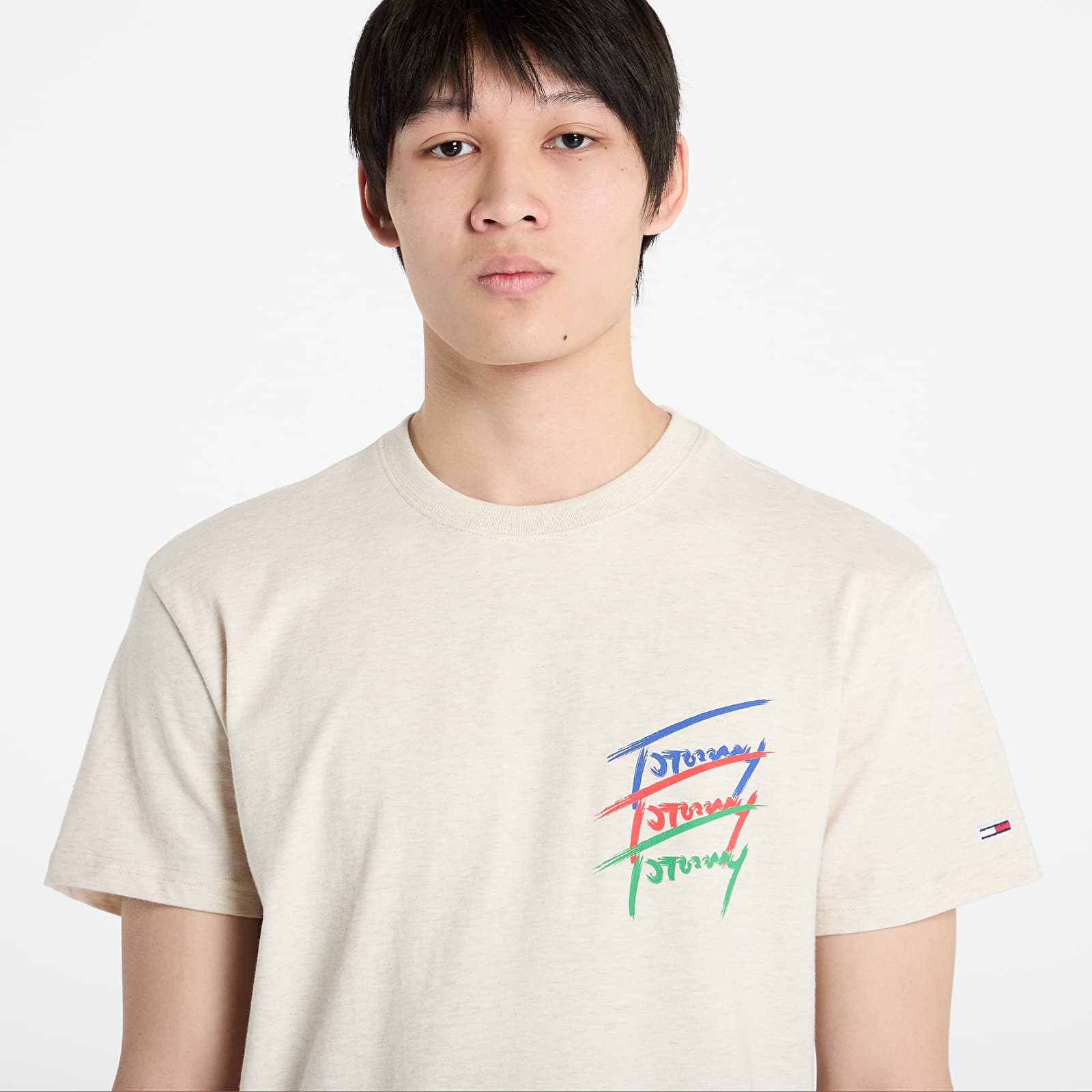 Men's T-shirts Tommy Jeans Regular Twisted Sign Tee Beige