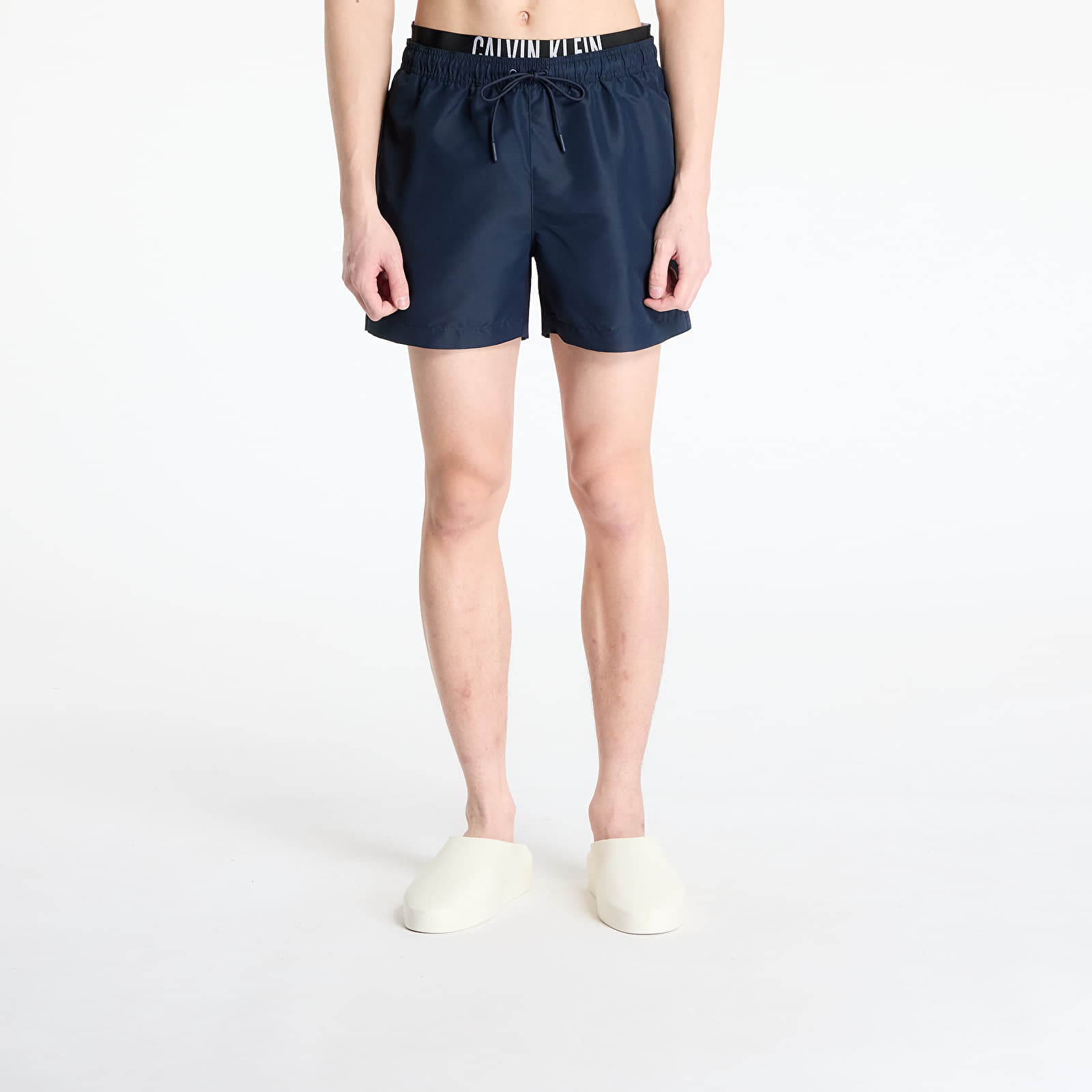 Pánské plavky Calvin Klein Jeans Medium Double Wb Boardshorts Blue