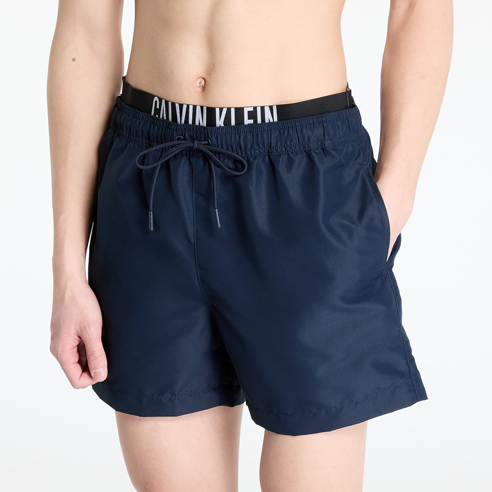 Pánské plavky Calvin Klein Jeans Medium Double Wb Boardshorts Blue