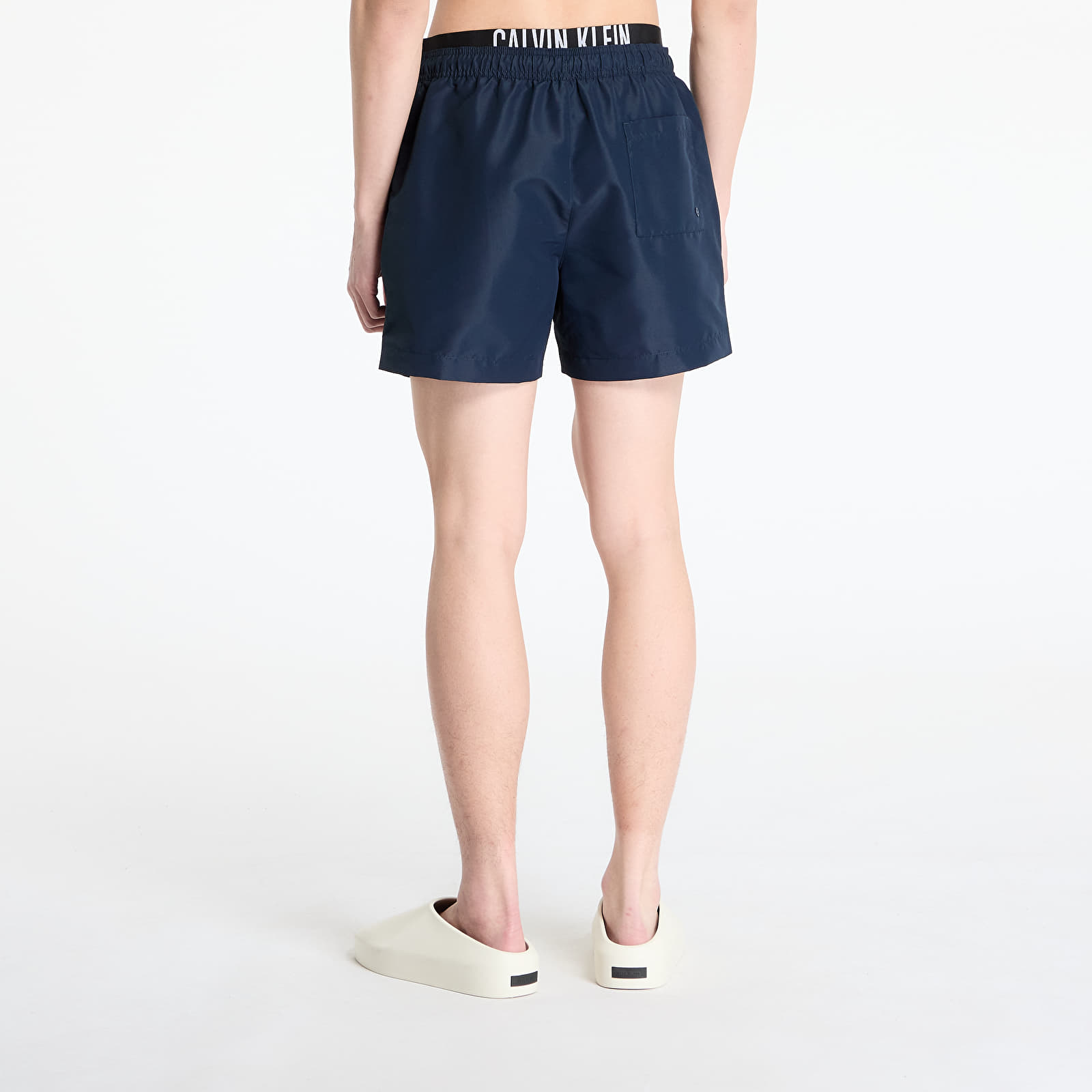 Pánské plavky Calvin Klein Jeans Medium Double Wb Boardshorts Blue