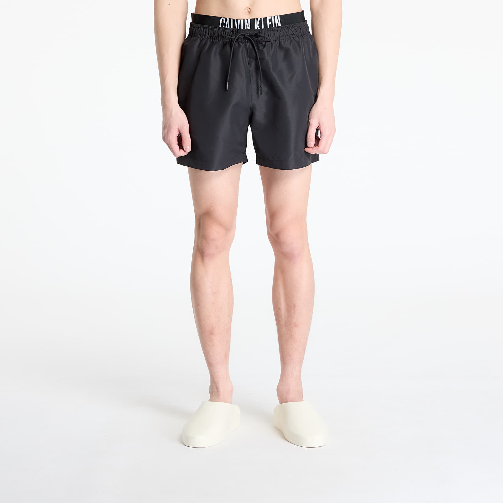 Plavky Calvin Klein Jeans Medium Double Wb Boardshorts Black S