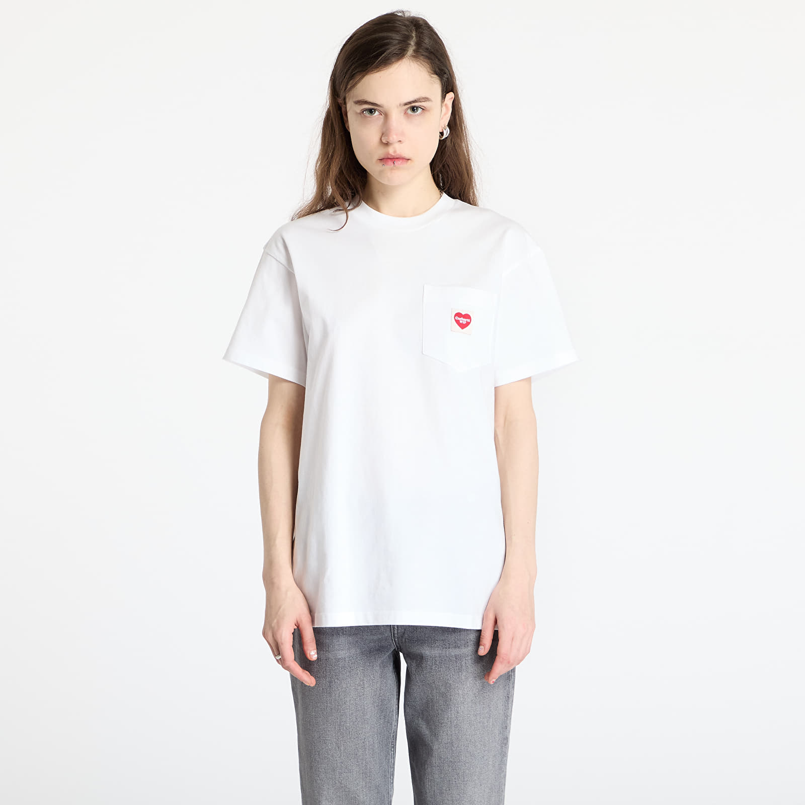 T-Shirts Carhartt WIP S/S Pocket Heart T-Shirt UNISEX White/ Red