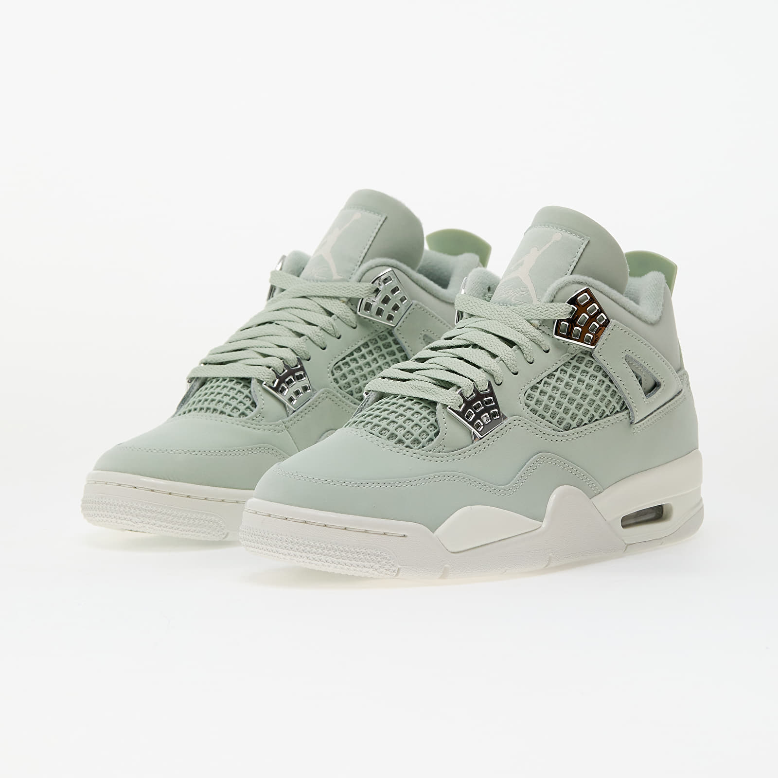 Frauen Air Jordan Wmns 4 Retro Seafoam/ Sail-Metallic Silver