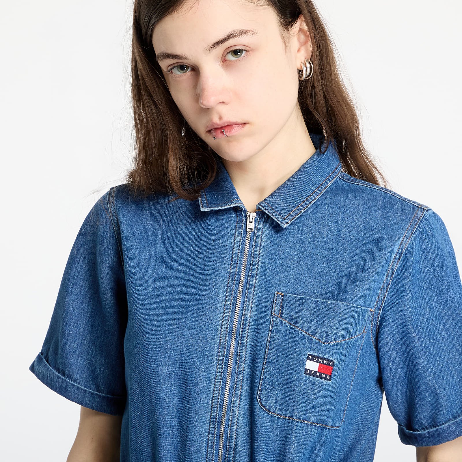 Overaly Tommy Jeans Light Denim Playsuit Denim
