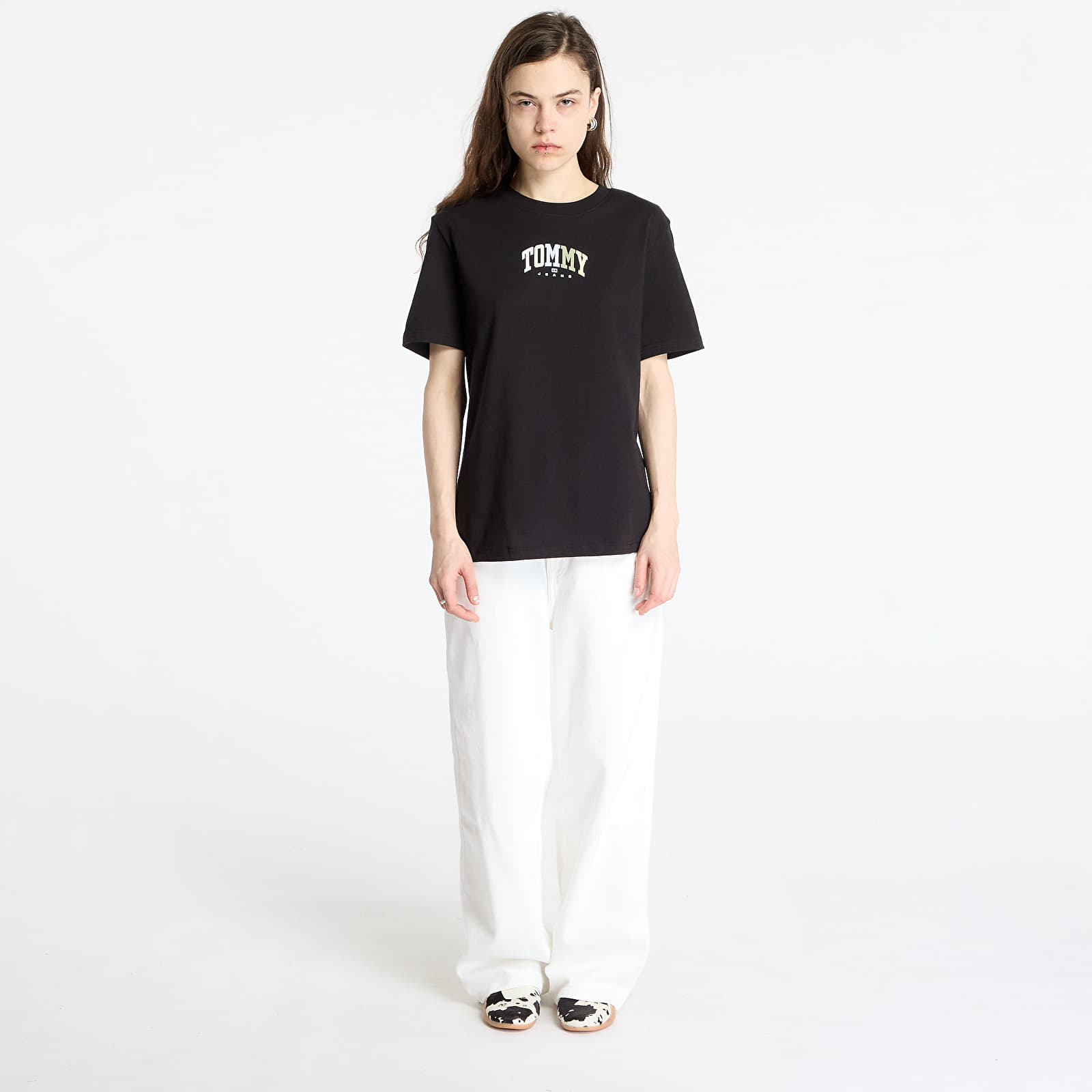 Women's T-shirts Tommy Jeans Relaxed Color Varsity Tee Black