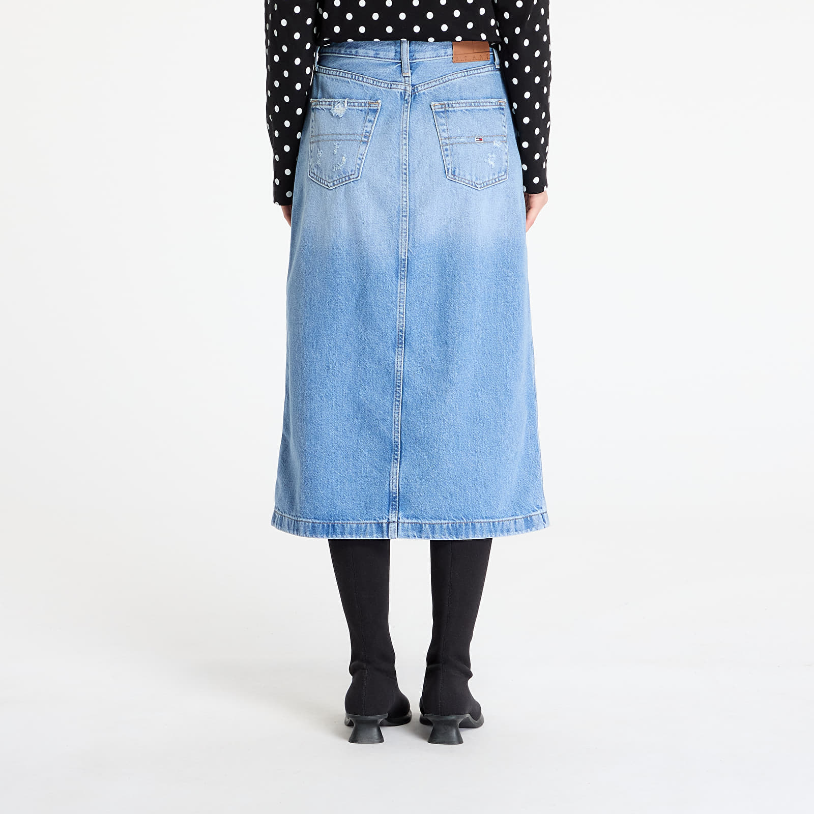 Sukně Tommy Jeans Claire Midi Skirt Denim