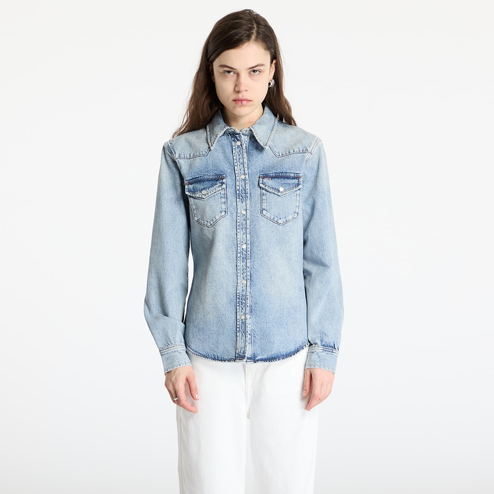 Naisten paidat Tommy Jeans Regular Western Shirt Denim