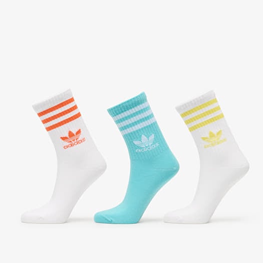adidas 3 Stripes Crew Sock 3-Pack White/ Easy Mint/ White
