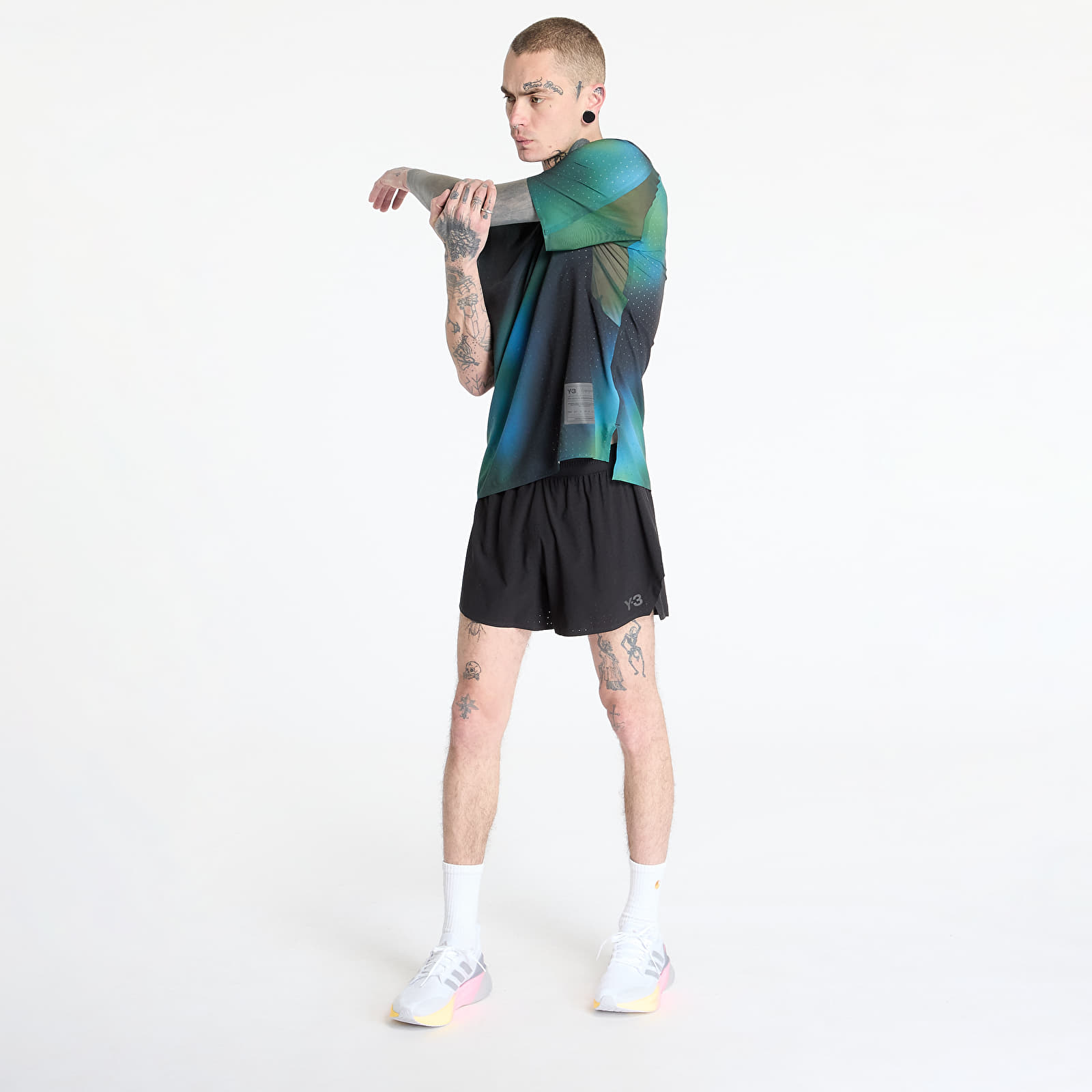Men's T-shirts Y-3 Allover Print Running Short Sleeve T-Shirt Multicolor