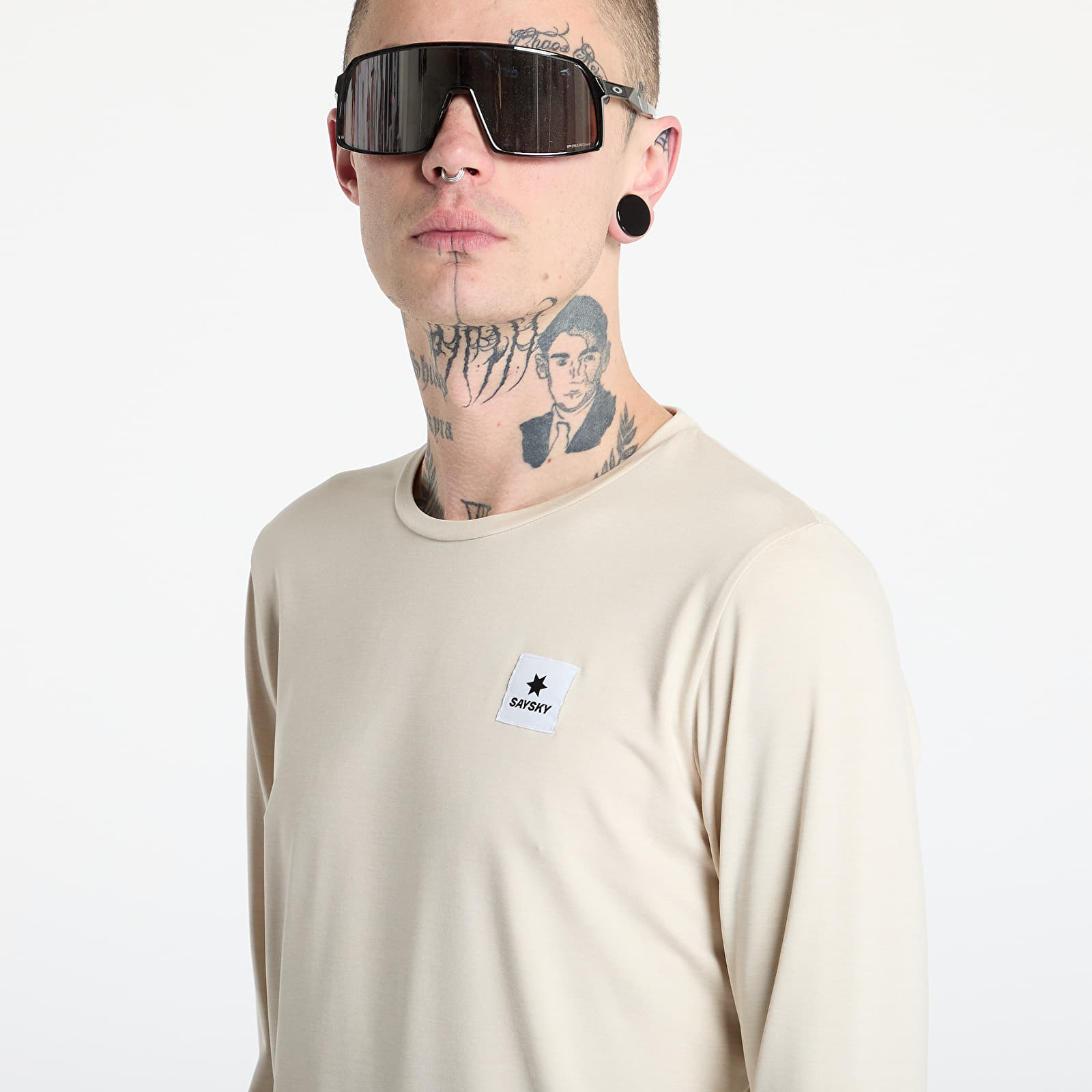 T-Shirts SAYSKY Statement Pace Long Sleeve Beige Melange