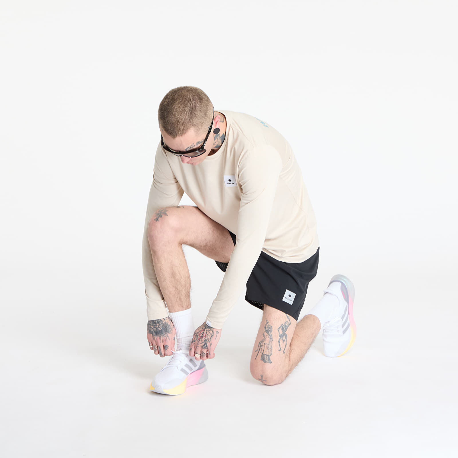 T-Shirts SAYSKY Statement Pace Long Sleeve Beige Melange