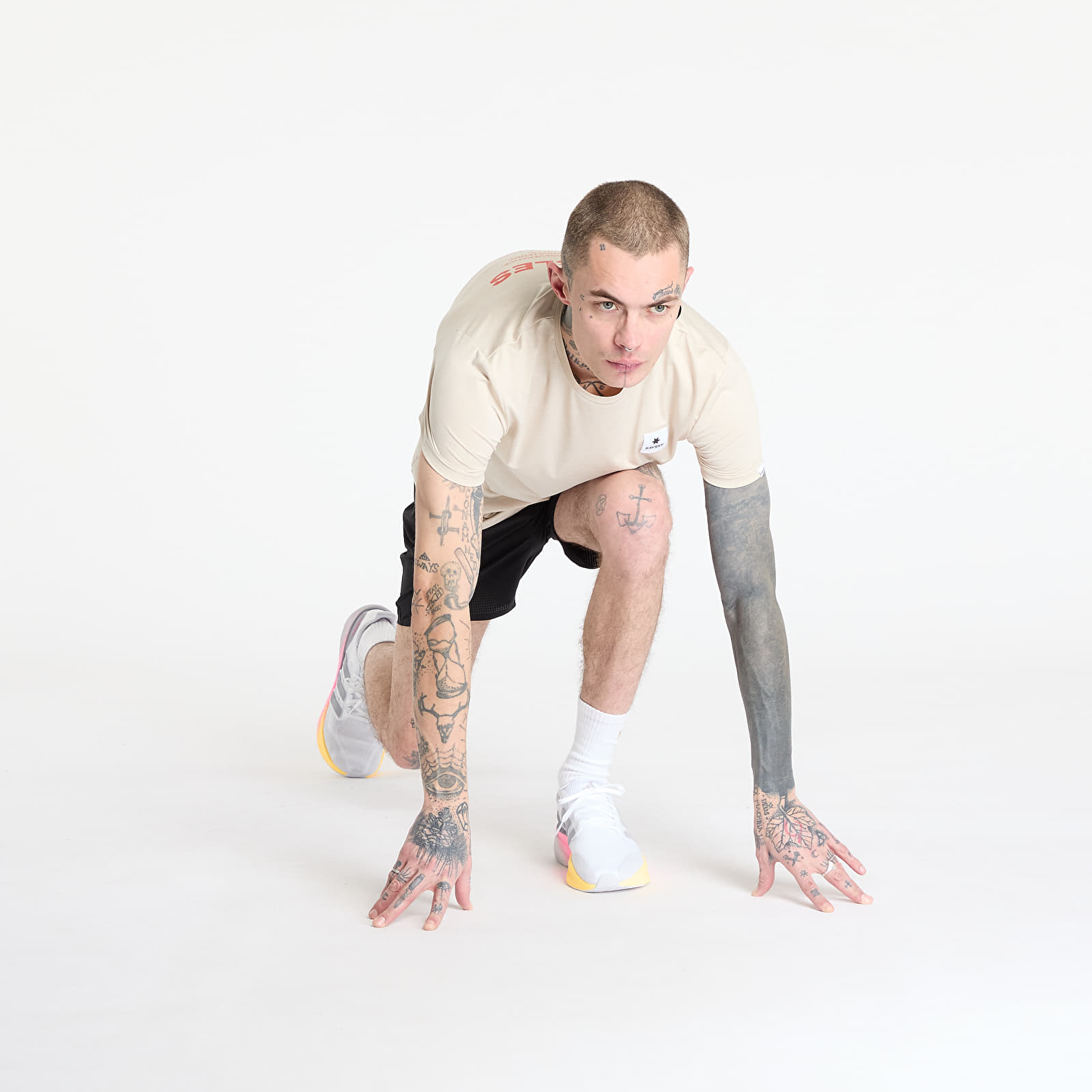 T-Shirts SAYSKY Statement Pace T-Shirt Beige Melange
