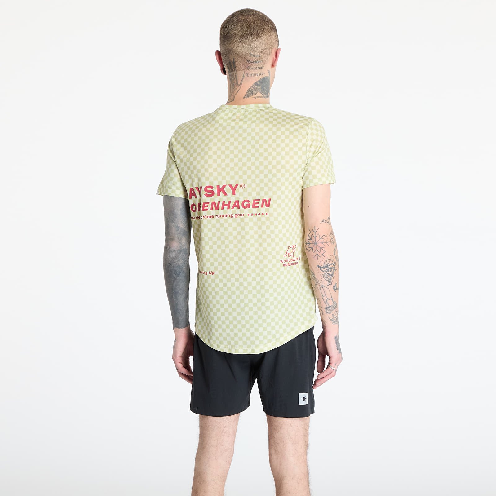 Men's T-shirts SAYSKY Checker Combat T-Shirt Green Aop