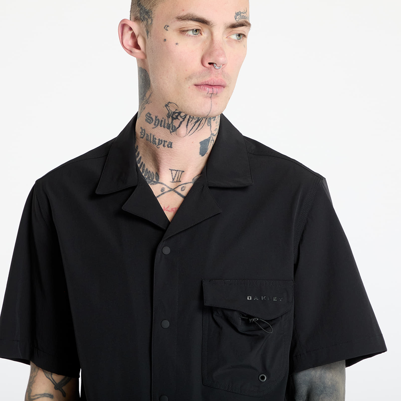Koszule Oakley Cuban Collar Shortsleeve Shirt Blackout