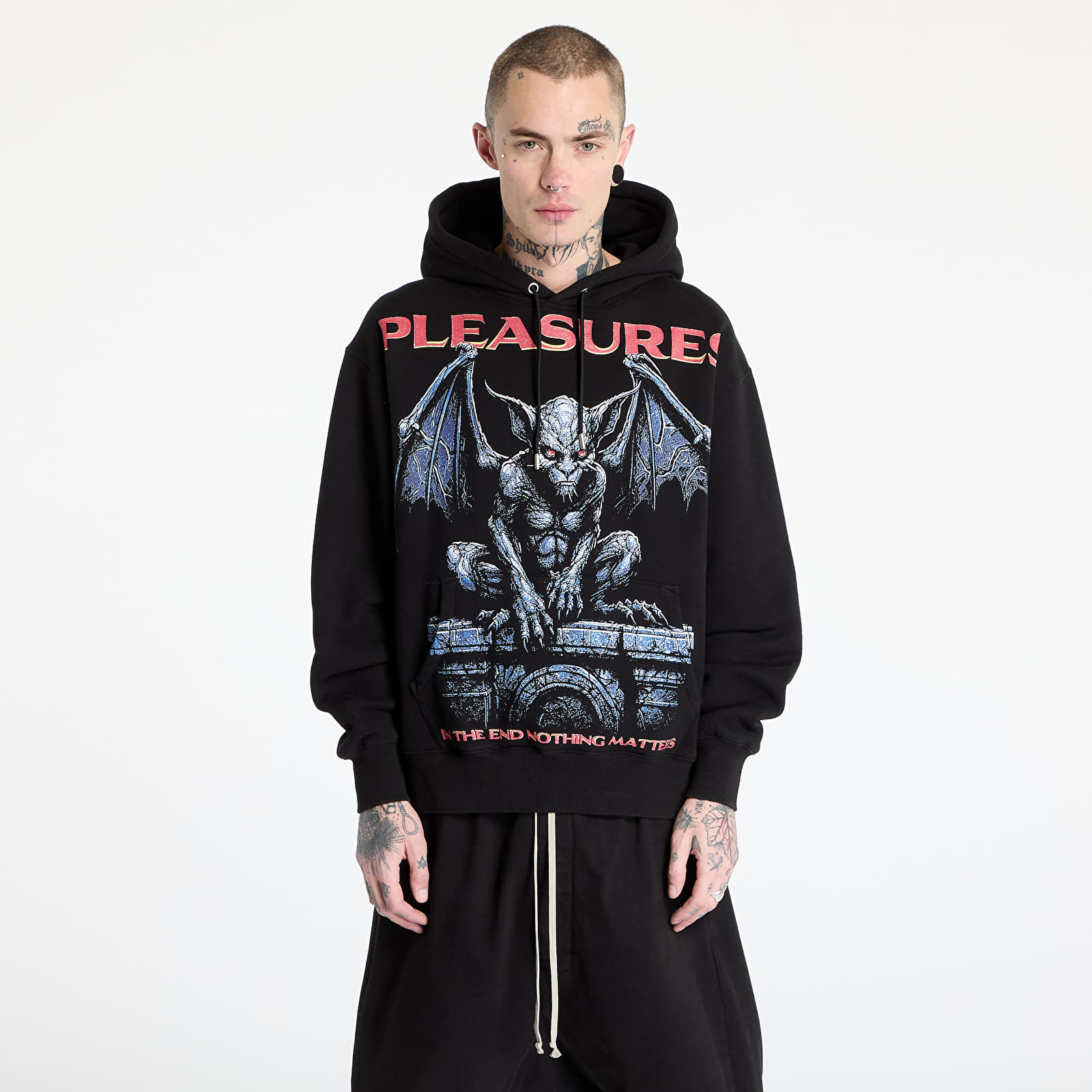 Pánské mikiny PLEASURES Gargoyle Hoodie Black
