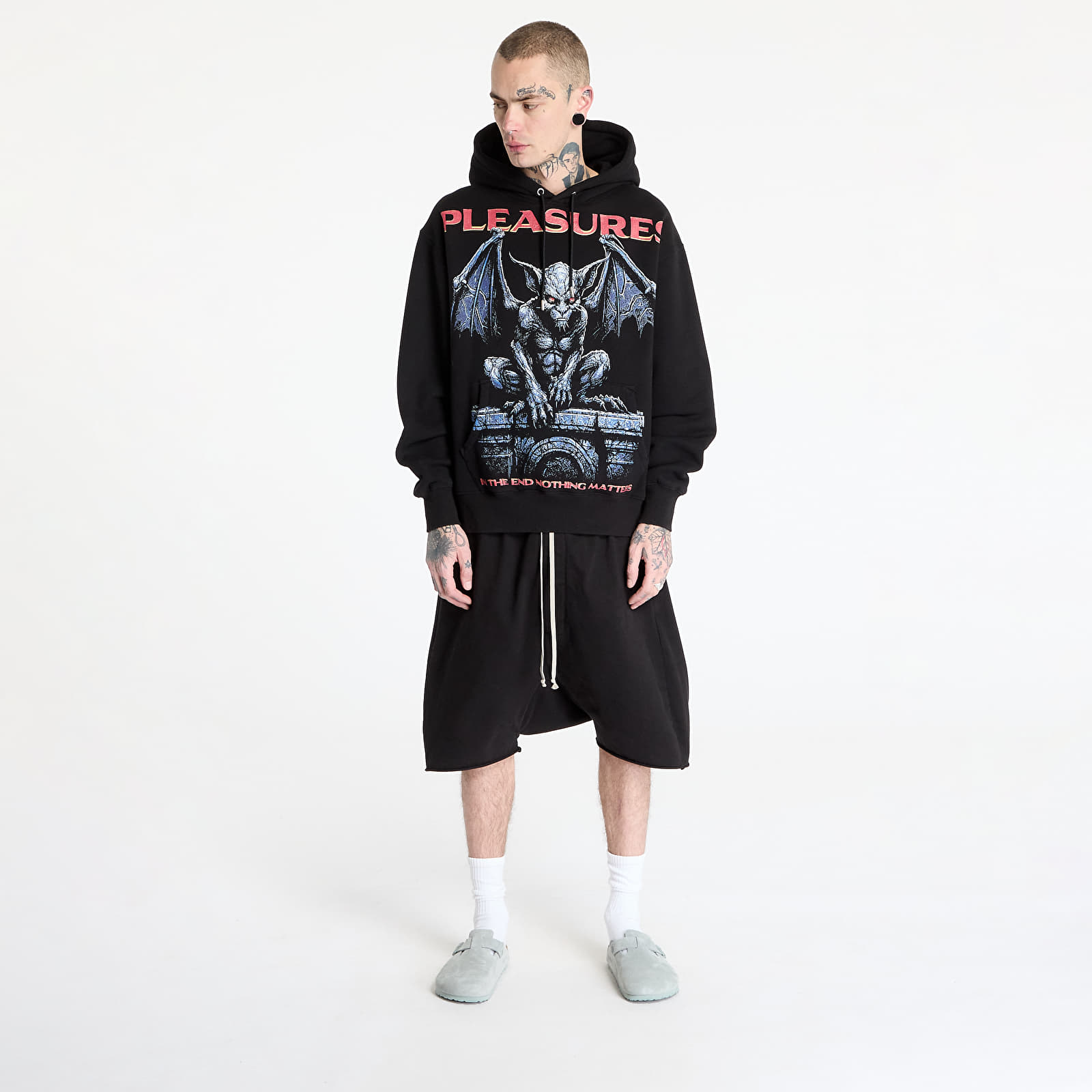 Pánské mikiny PLEASURES Gargoyle Hoodie Black