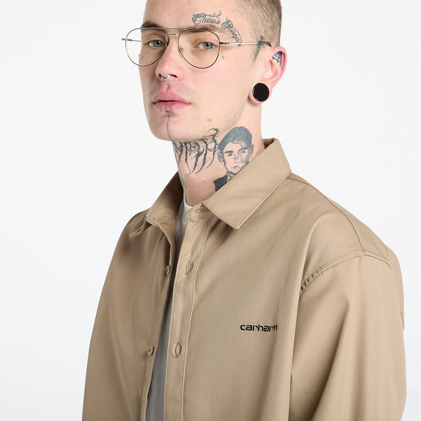 Ризи Carhartt WIP Longsleeve Module Script Shirt UNISEX Leather/ Black Rigid