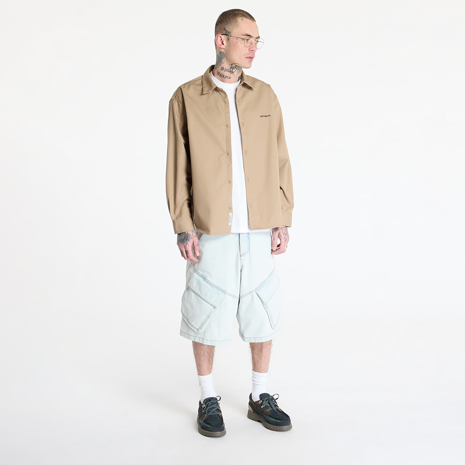 Ризи Carhartt WIP Longsleeve Module Script Shirt UNISEX Leather/ Black Rigid
