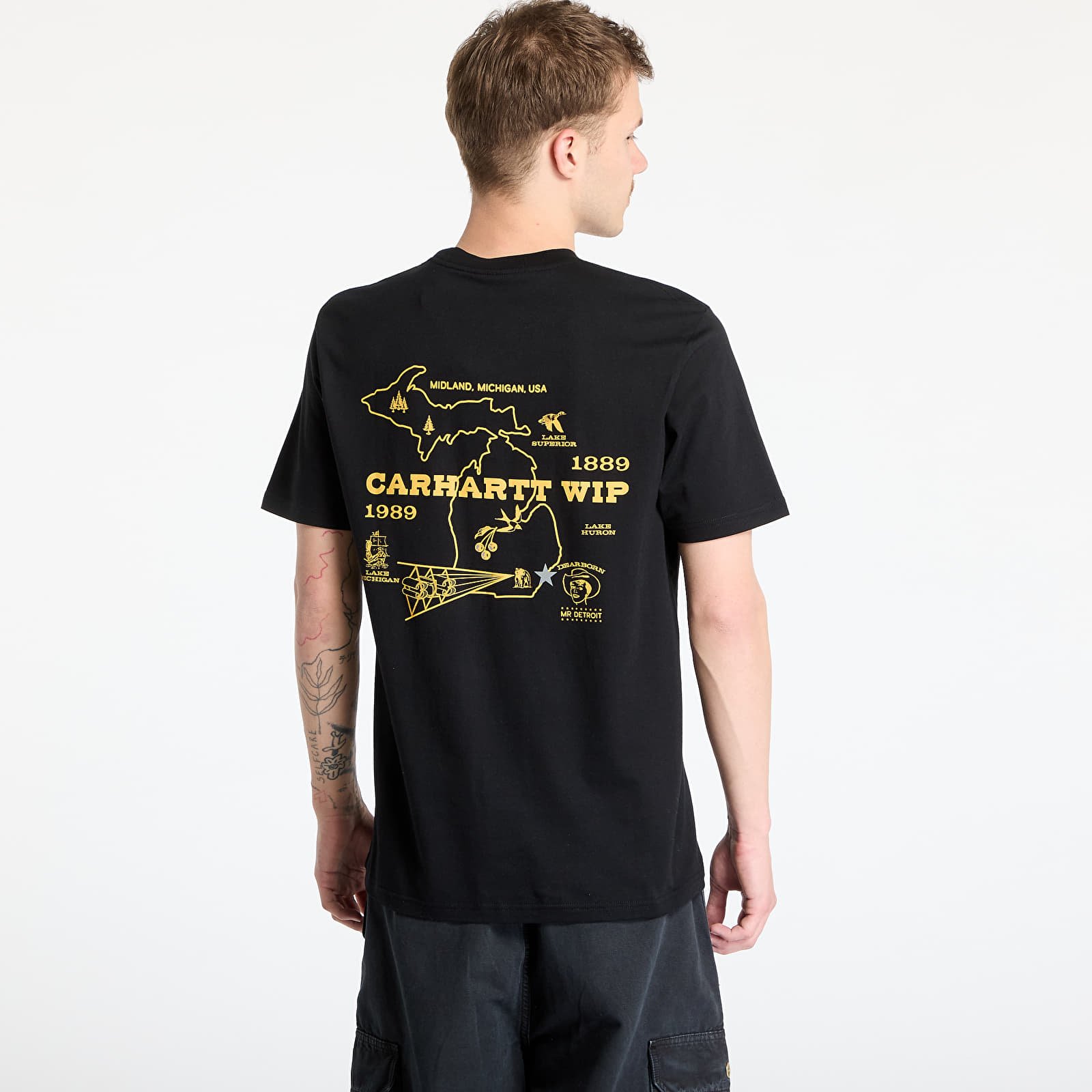 Männer T-Shirts Carhartt WIP S/S Home State T-Shirt UNISEX Black