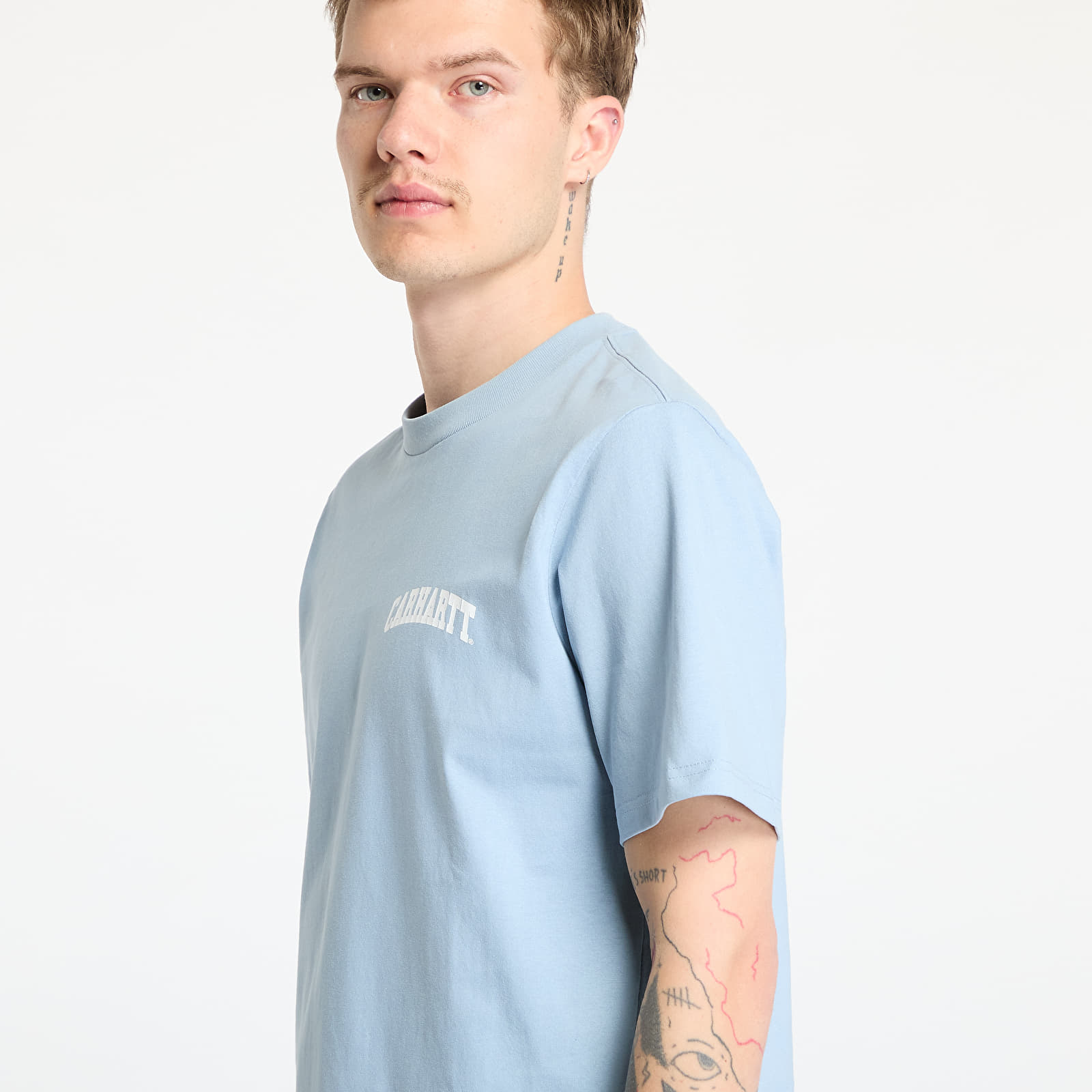 T-shirts Carhartt WIP University Script Short Sleeve T-Shirt UNISEX Dusty Ice/ White