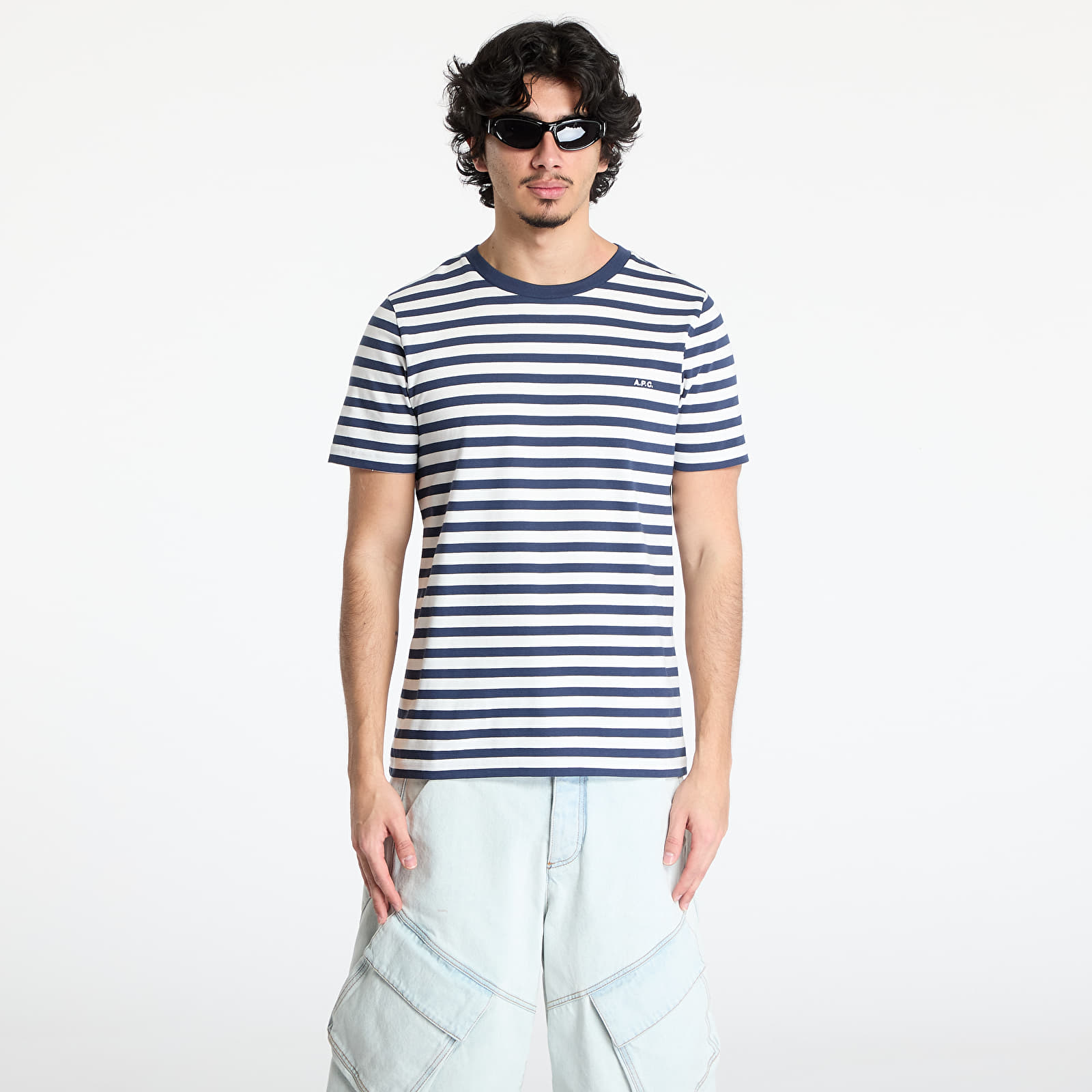 Pólók A.P.C. Standard Striped T-Shirt UNISEX Dark Navy/ White
