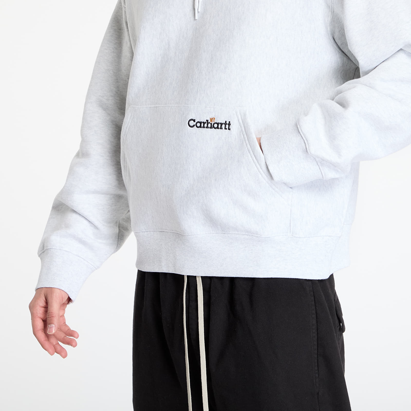 Hoodies and sweatshirts  Carhartt WIP Hooded Label Script Sweat UNISEX Ash Heather