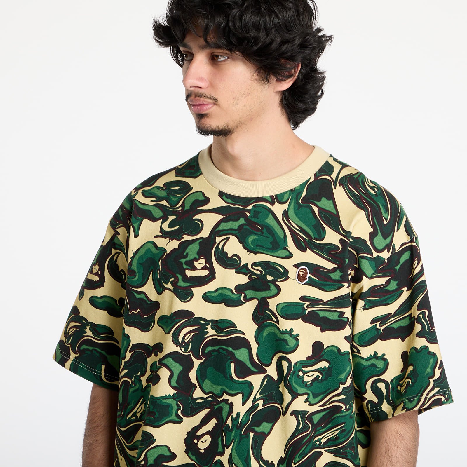 Majice T-shirt A BATHING APE Marbling Camo One Point Relaxed Fit Tee UNISEX Green