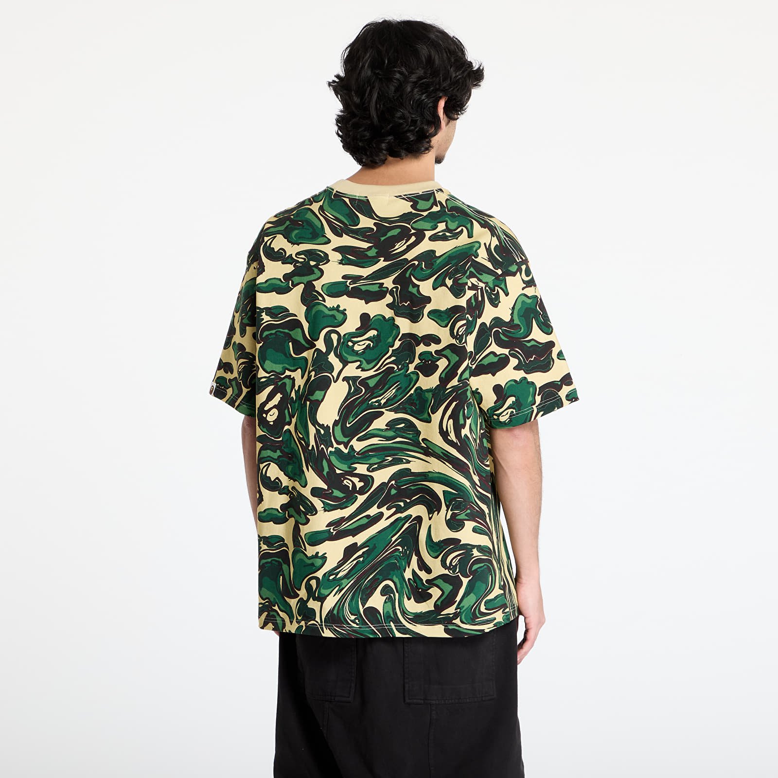 Majice T-shirt A BATHING APE Marbling Camo One Point Relaxed Fit Tee UNISEX Green