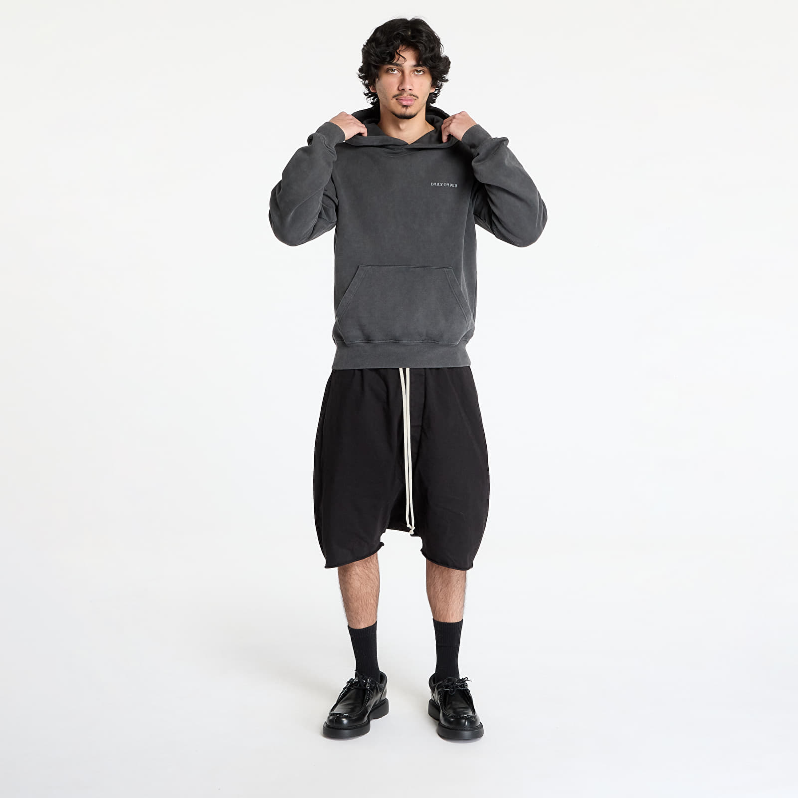 Kapucnis pulóverek és pulcsik Daily Paper Senses Hoodie UNISEX Washed Black