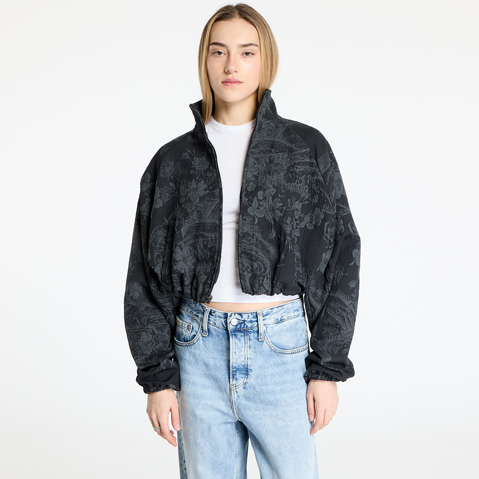 Jacket Nike Sportswear Collection Women's Oversized Jacquard Track Jacket Black/ Anthracite/ Black M