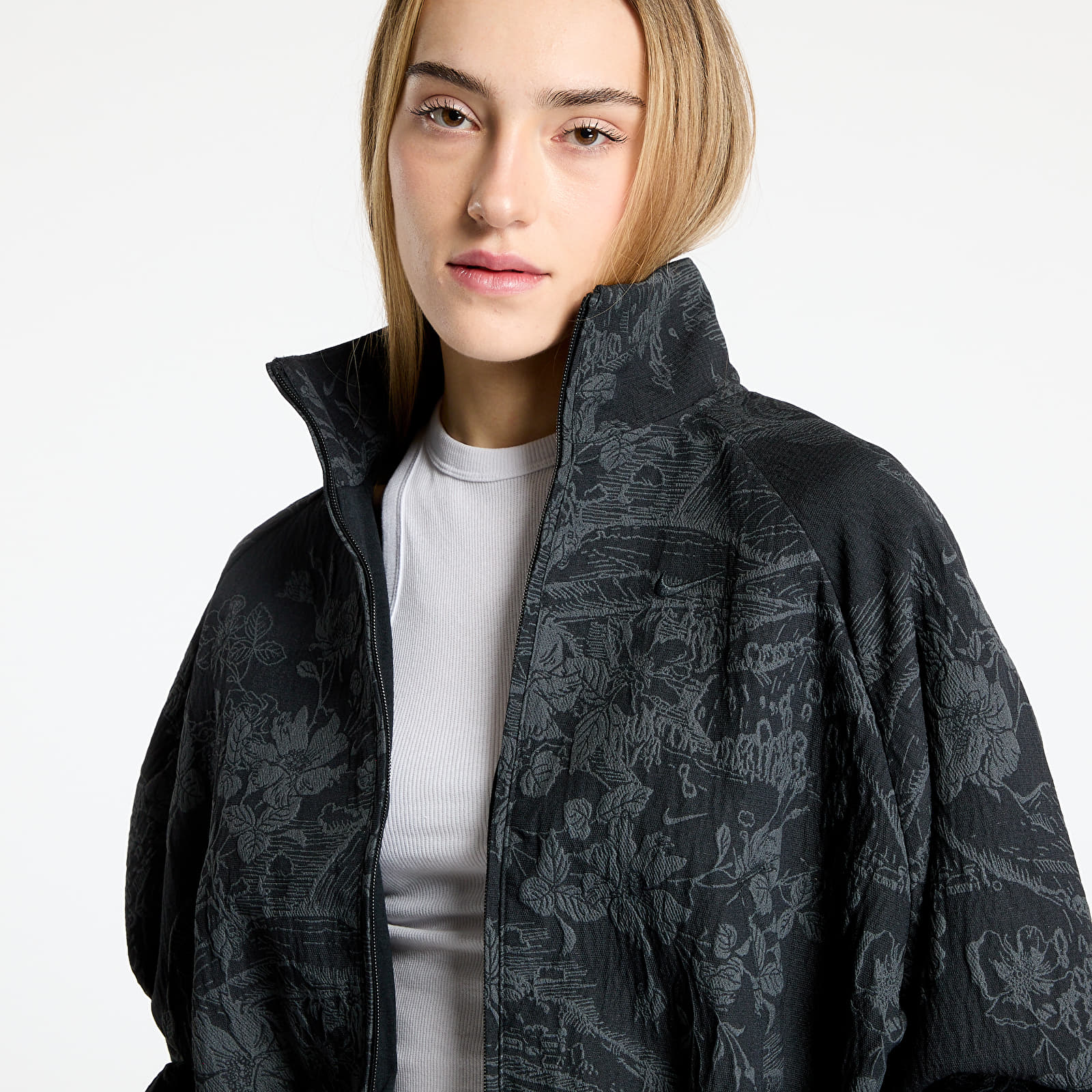 Sieviešu jakas Nike Sportswear Collection Women's Oversized Jacquard Track Jacket Black/ Anthracite/ Black