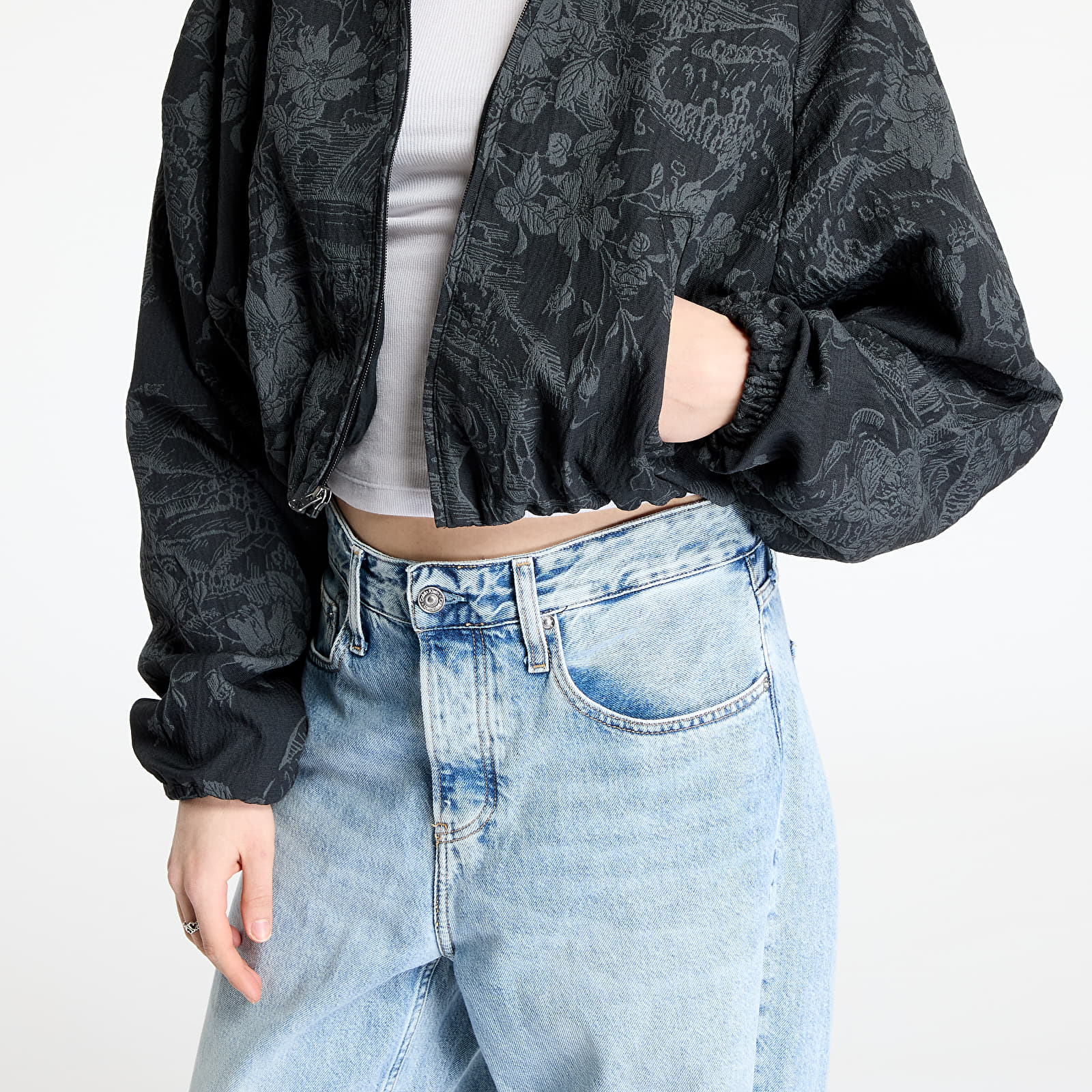 Sieviešu jakas Nike Sportswear Collection Women's Oversized Jacquard Track Jacket Black/ Anthracite/ Black