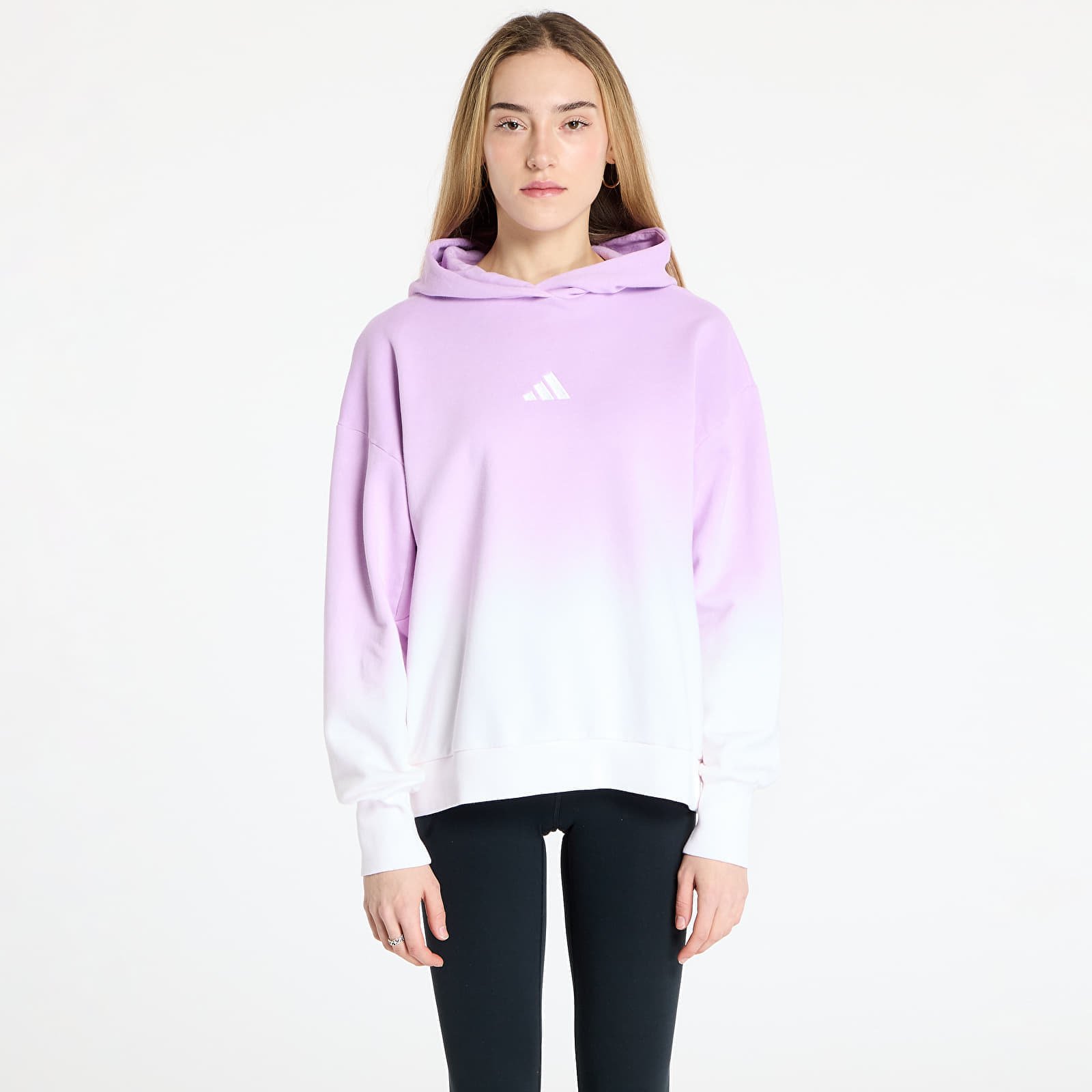 Hanorac adidas All Szn Loose Dip Dye Hoodie White/ Bliss Lilac XS