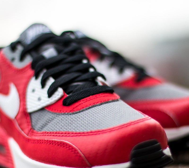 Dámské tenisky a boty Nike Air Max 90 (GS) University Red/ White-Metalic Grey 