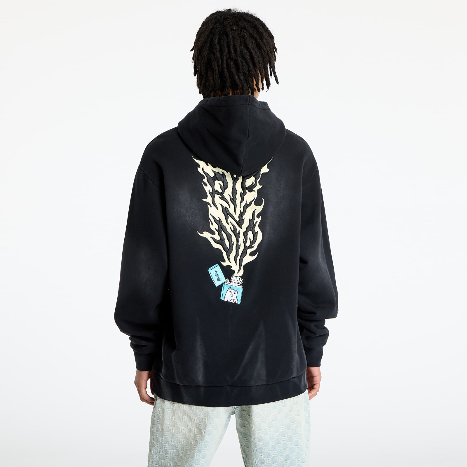 Hoodies e sweatshirts RIPNDIP Ripnlit Hoodie Black Vintage Wash