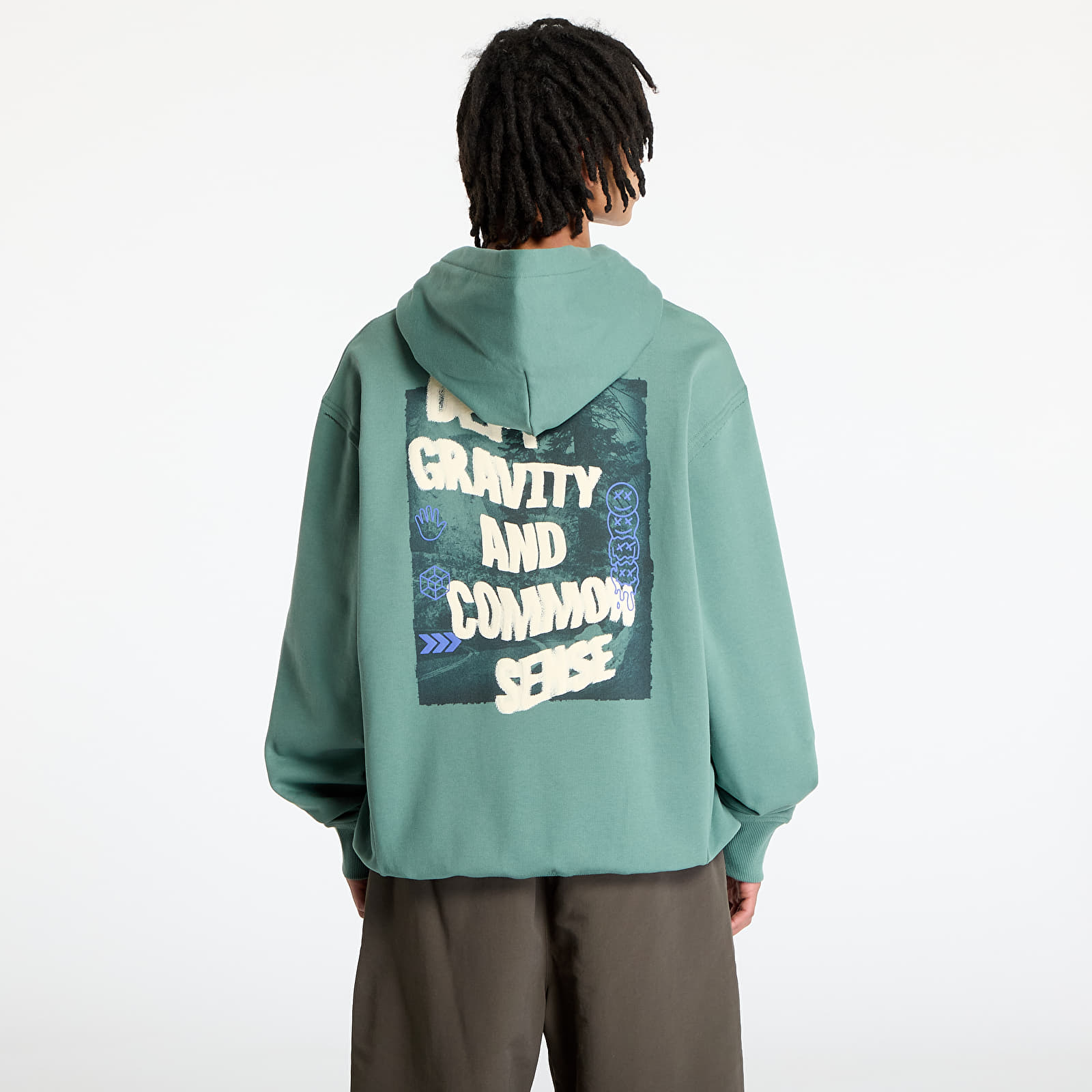 Mikiny The North Face Heritage Graphic Relaxed Hoodie Duck Green